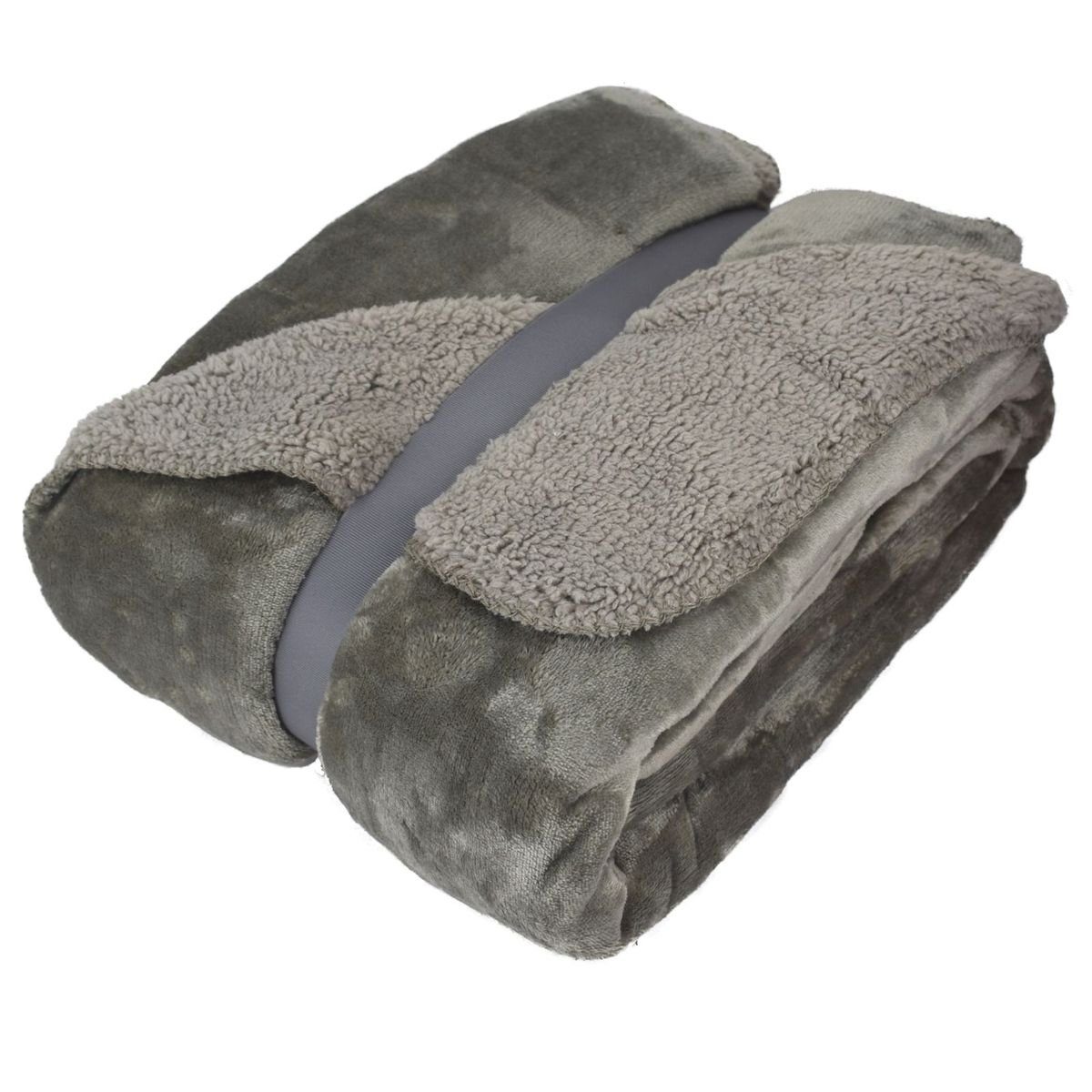 Wohndecke Kuscheldecke mit Flanell und Sherpa 150x200cm Kuscheldecke in 9 F günstig online kaufen