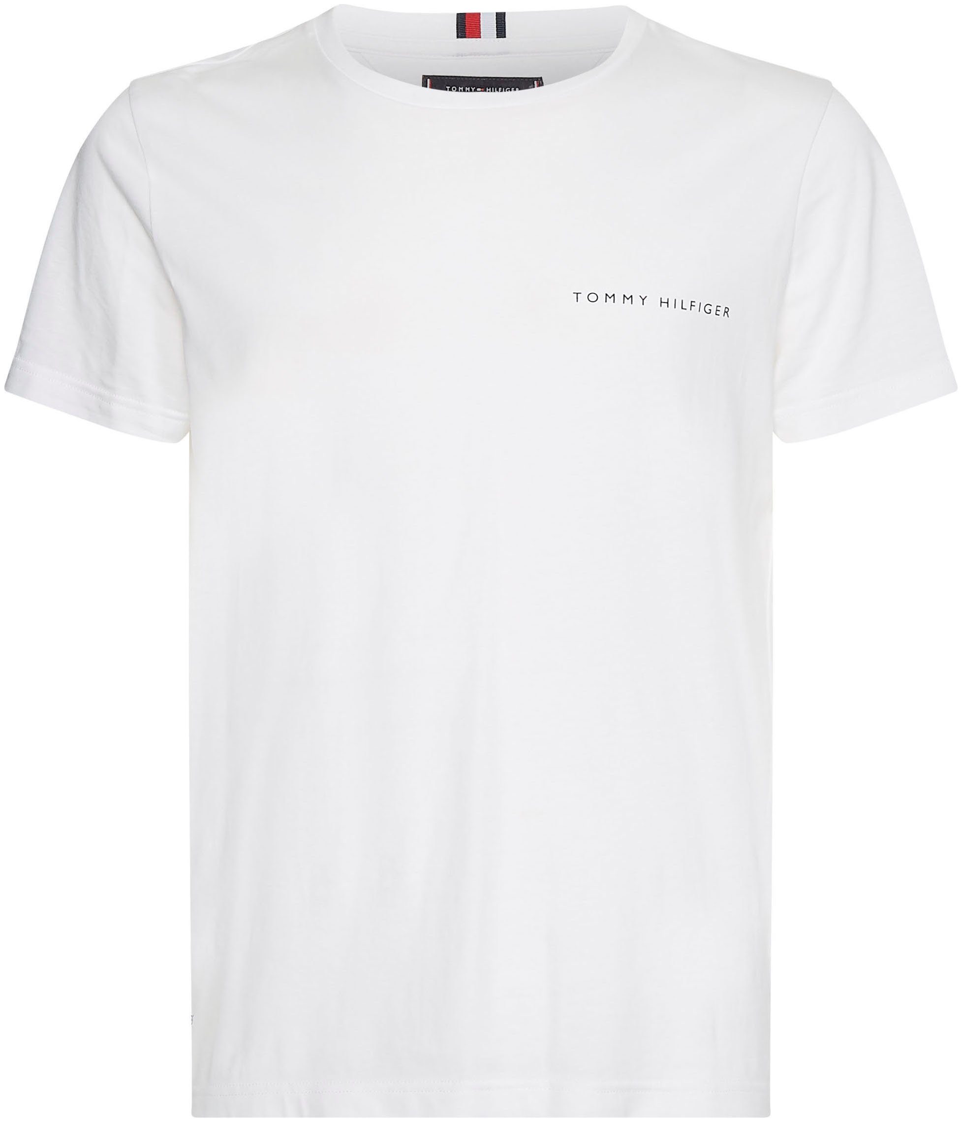 weiß im MULTI Design schlichten PLACEMENT Tommy T-Shirt TEE Hilfiger
