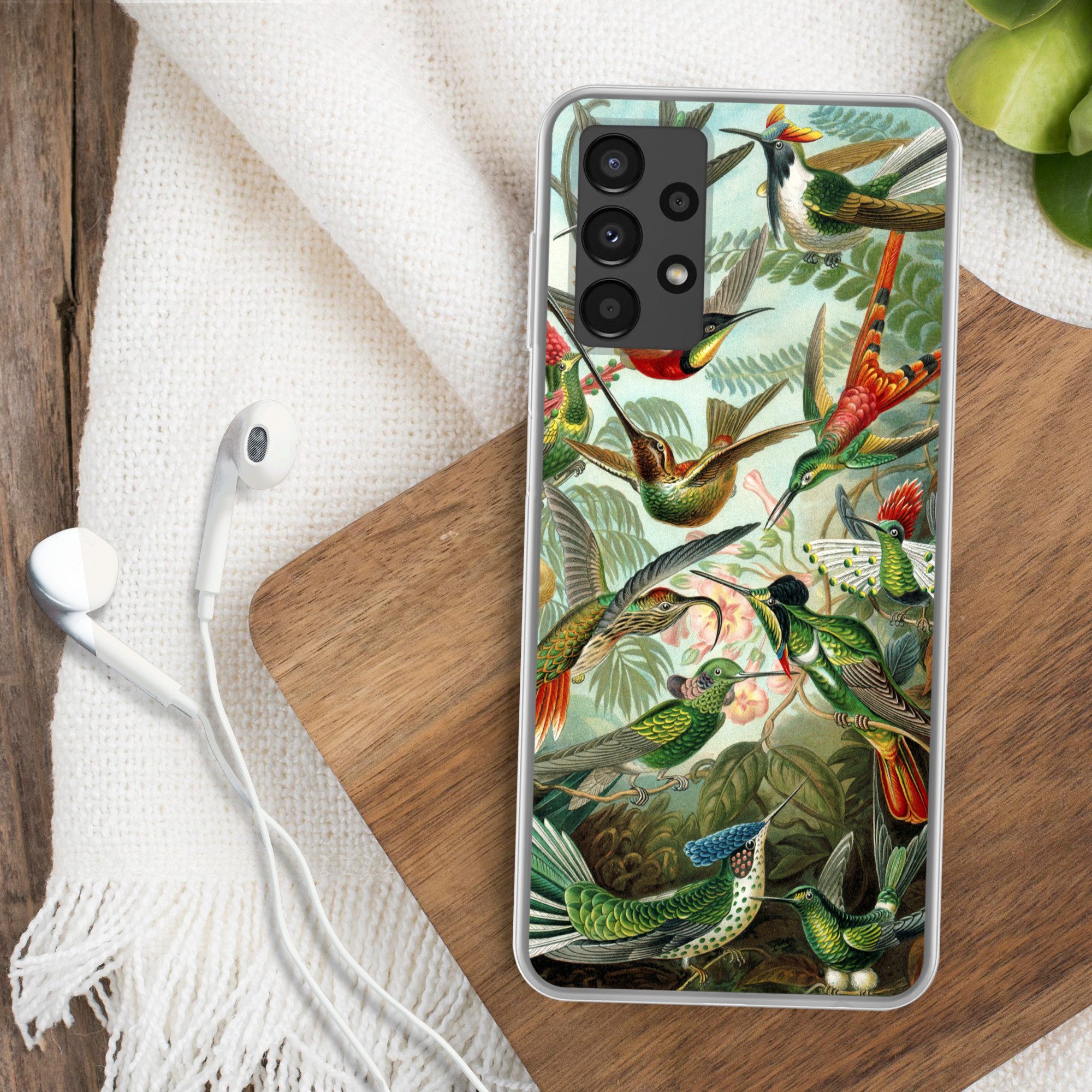 MuchoWow Handyhülle für Samsung Galaxy A13 4G Trochilidae - Alte Meister - Kunst, Smartphone-Bumper, Print, Handy Schutzhülle Dünn