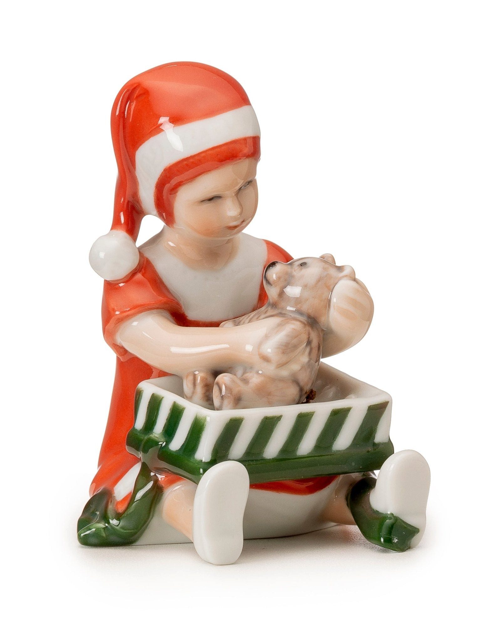ROYAL COPENHAGEN Dekofigur Royal Copenhagen Weihnachten Elsa beim Öffnen des Mini-Geschenks rot