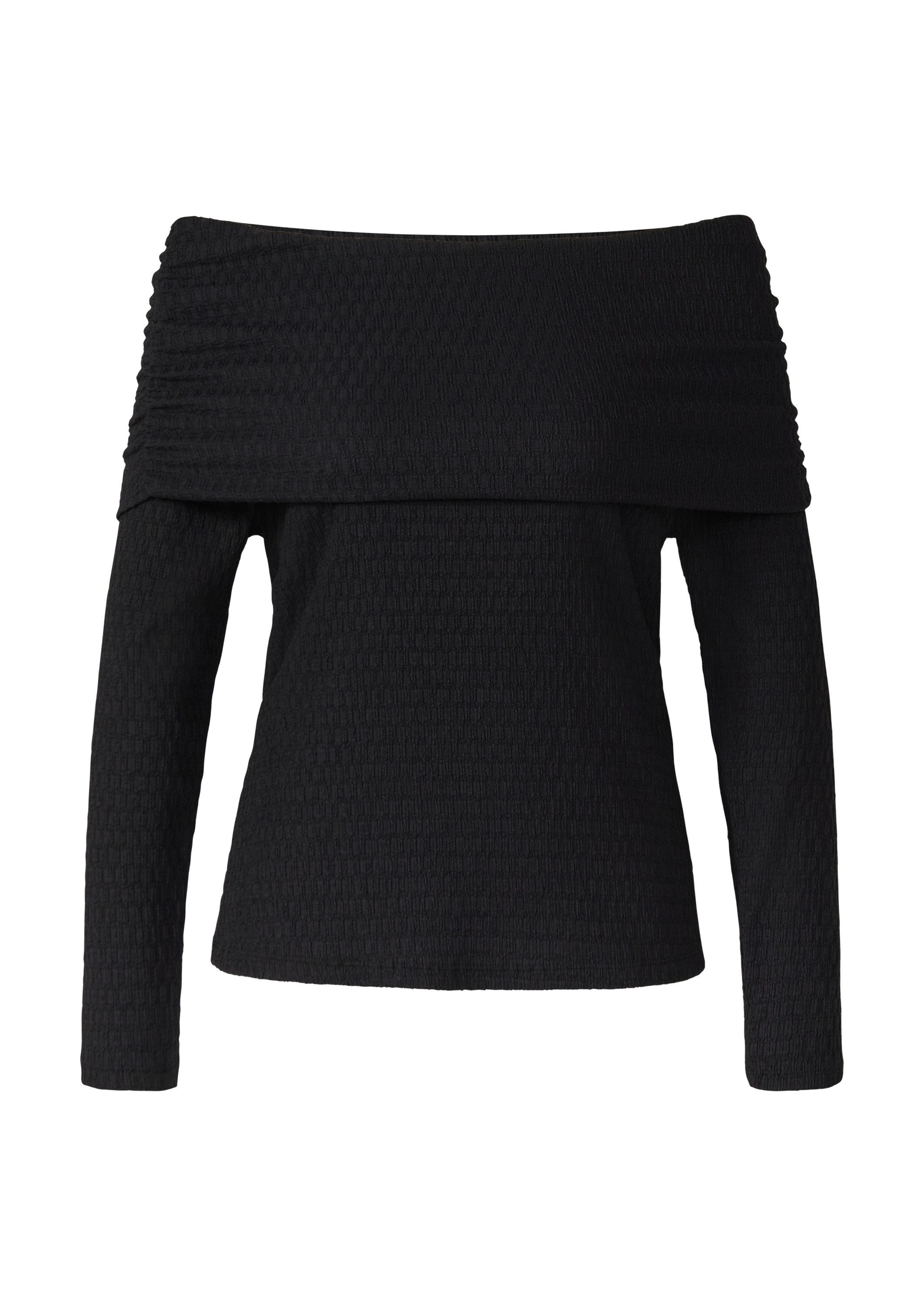 s.Oliver Langarmshirt T-Shirt Strukturiertes Off-Shoulder-Shirt im Slim Fit günstig online kaufen