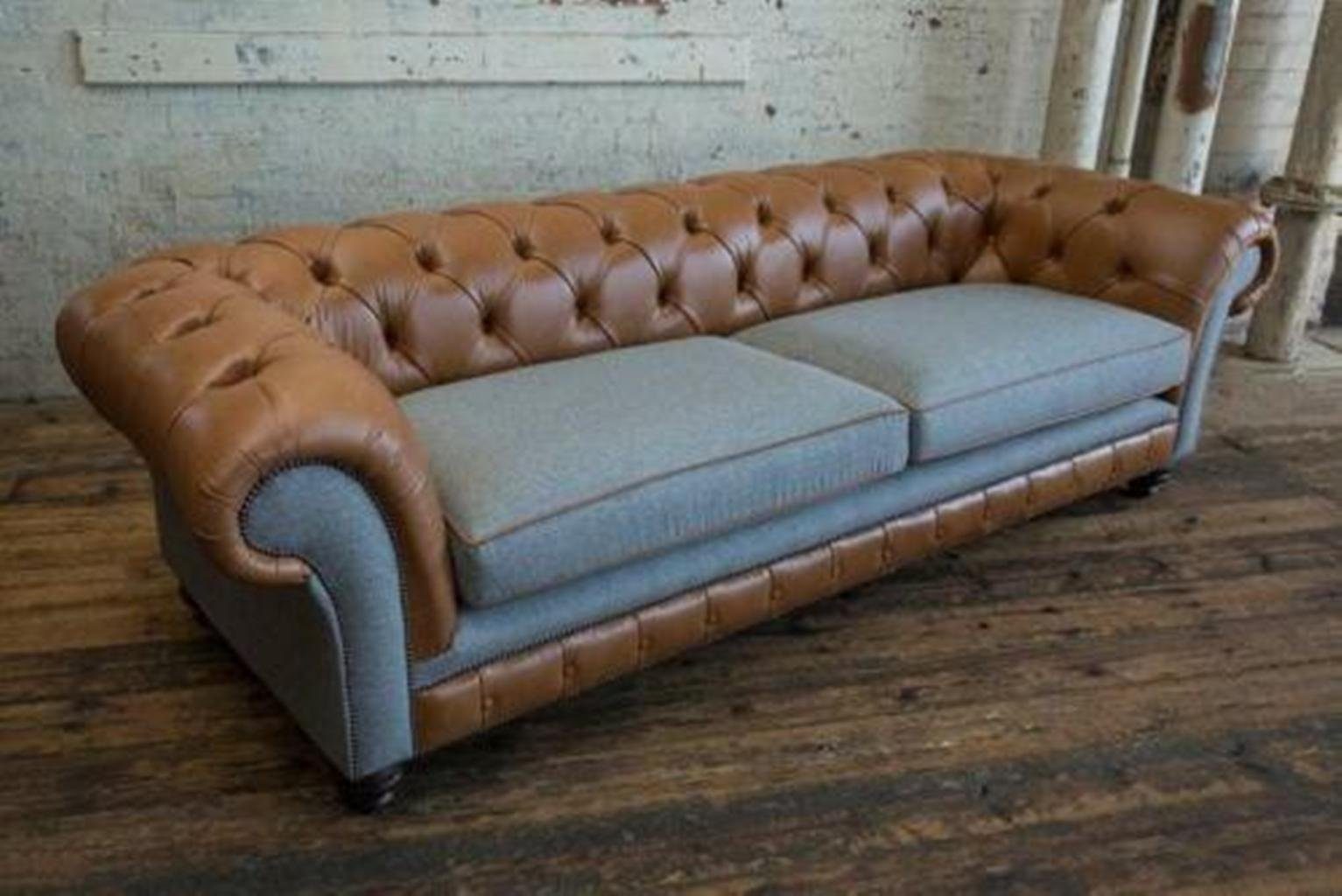 JVmoebel Chesterfield-Sofa, XXL Big Sofa Chesterfield Leder Garnitur Sitzer Couch 4 Sitz Polster