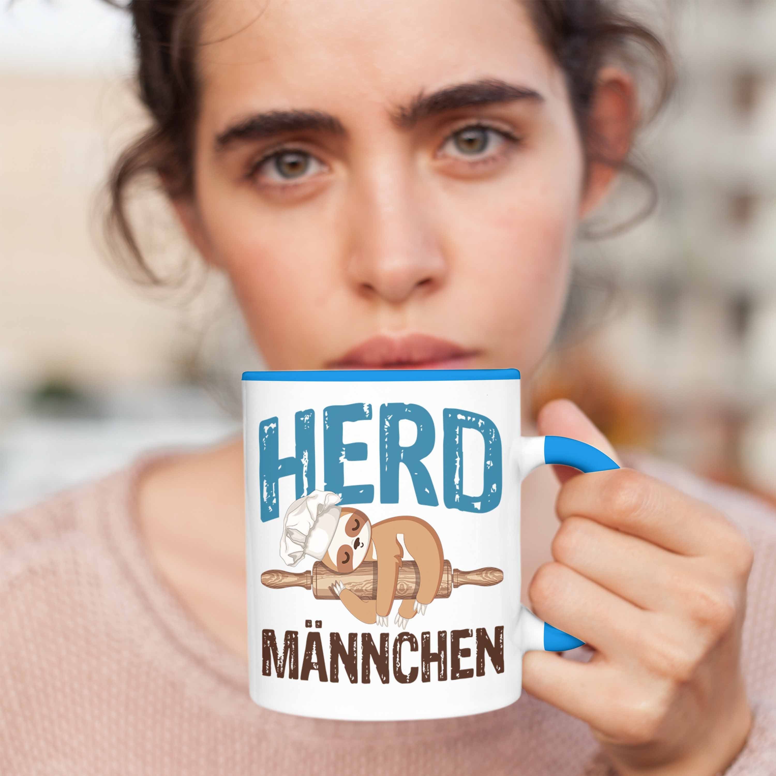 Trendation besten Tasse der Blau für Sternekoch Koch Trendation - Herd Männchen Tasse Geschenk Welt