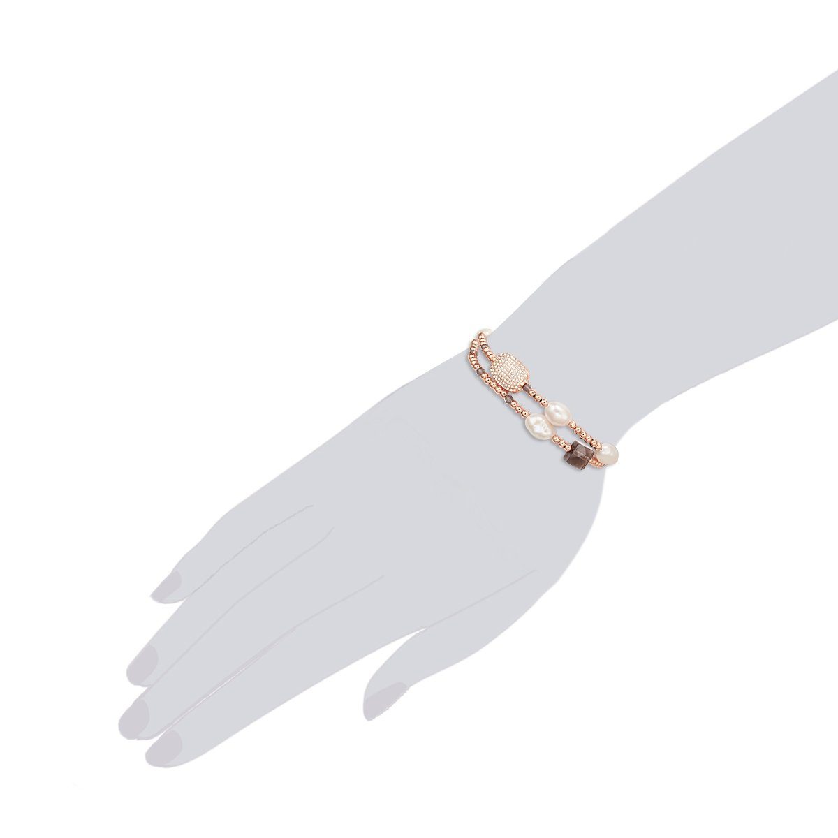 Lulu & Jane Perlenarmband roségold, mit Zirkonia günstig online kaufen