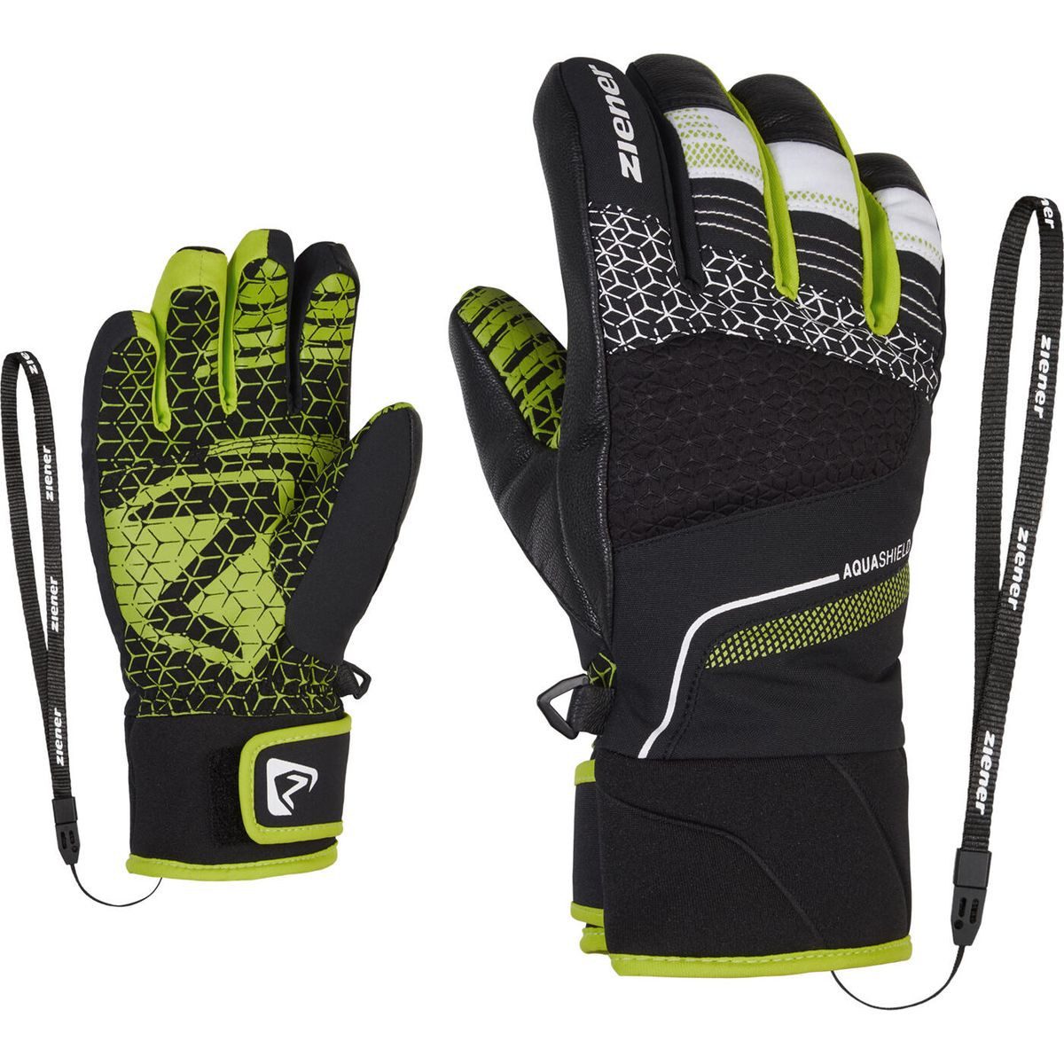 Ziener Skihandschuhe Lonzalo-z AS PR Glove Junior Unisex Kinder Skihandschuhe mit PrimaLoft® Isolierung, AQUASHIELD® Membran