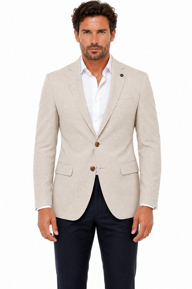 Guild Clothing Sakko Herren Sommer Sakko - Extra Slim Fit Leinensakko, Halbgefüttert, Atmungsaktiv, Elegantes Freizeit