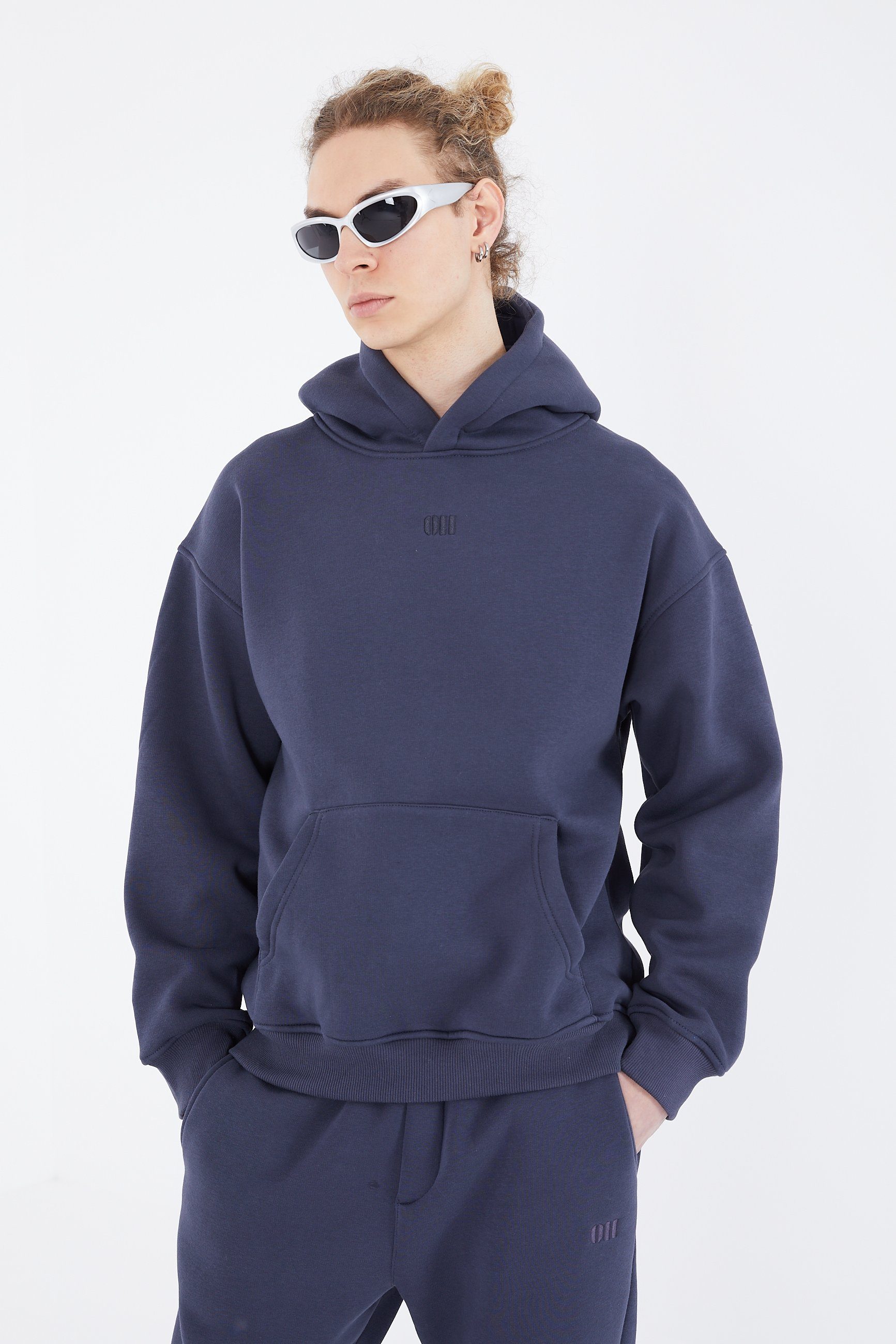 OSSY HOMER Hoodie Oversize Hoodie einfarbig Basic Baumwolle Kapuzenpullover 320gsm