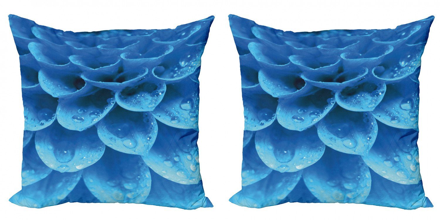 Kissenbezüge Modern Accent Doppelseitiger Digitaldruck, Abakuhaus (2 Stück), Blau Gerbera Abstrakt Petals