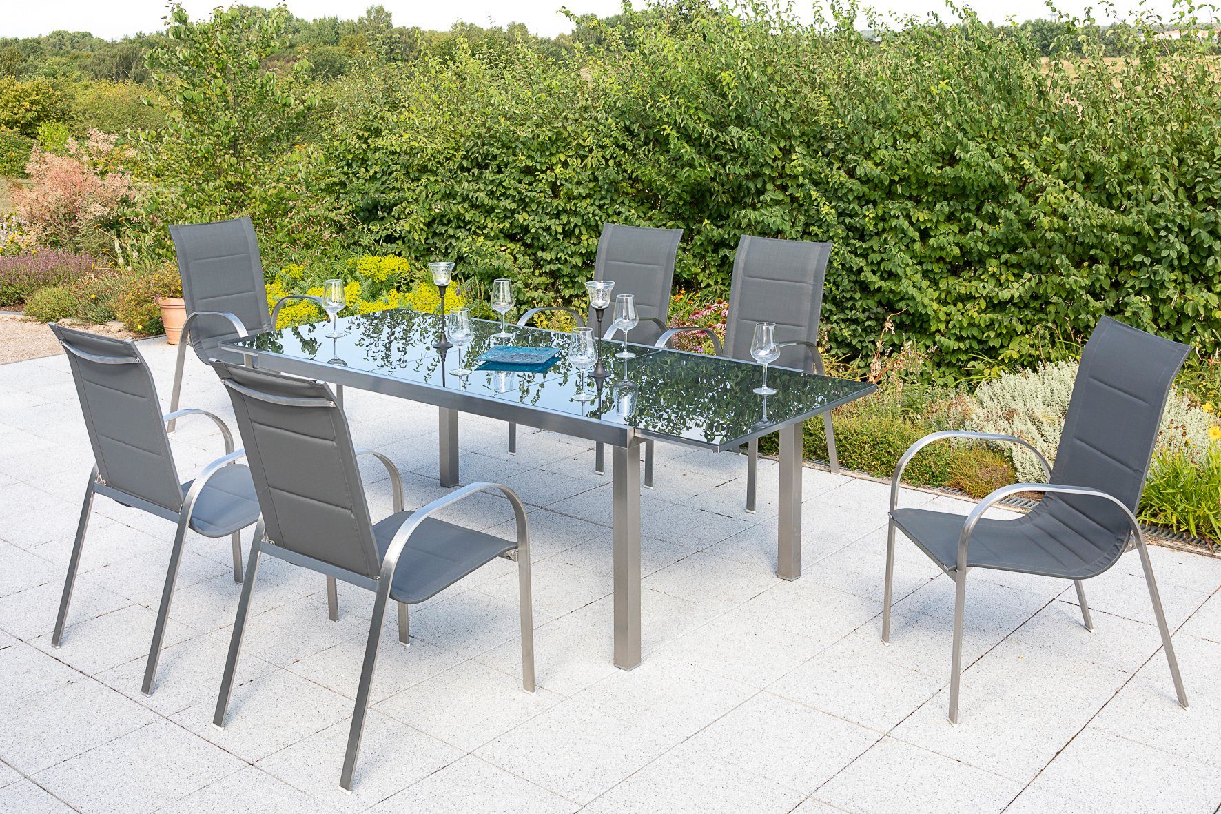 MERXX GartenEssgruppe Lucca, Tisch ausziehbar von 180 cm auf 240 cm