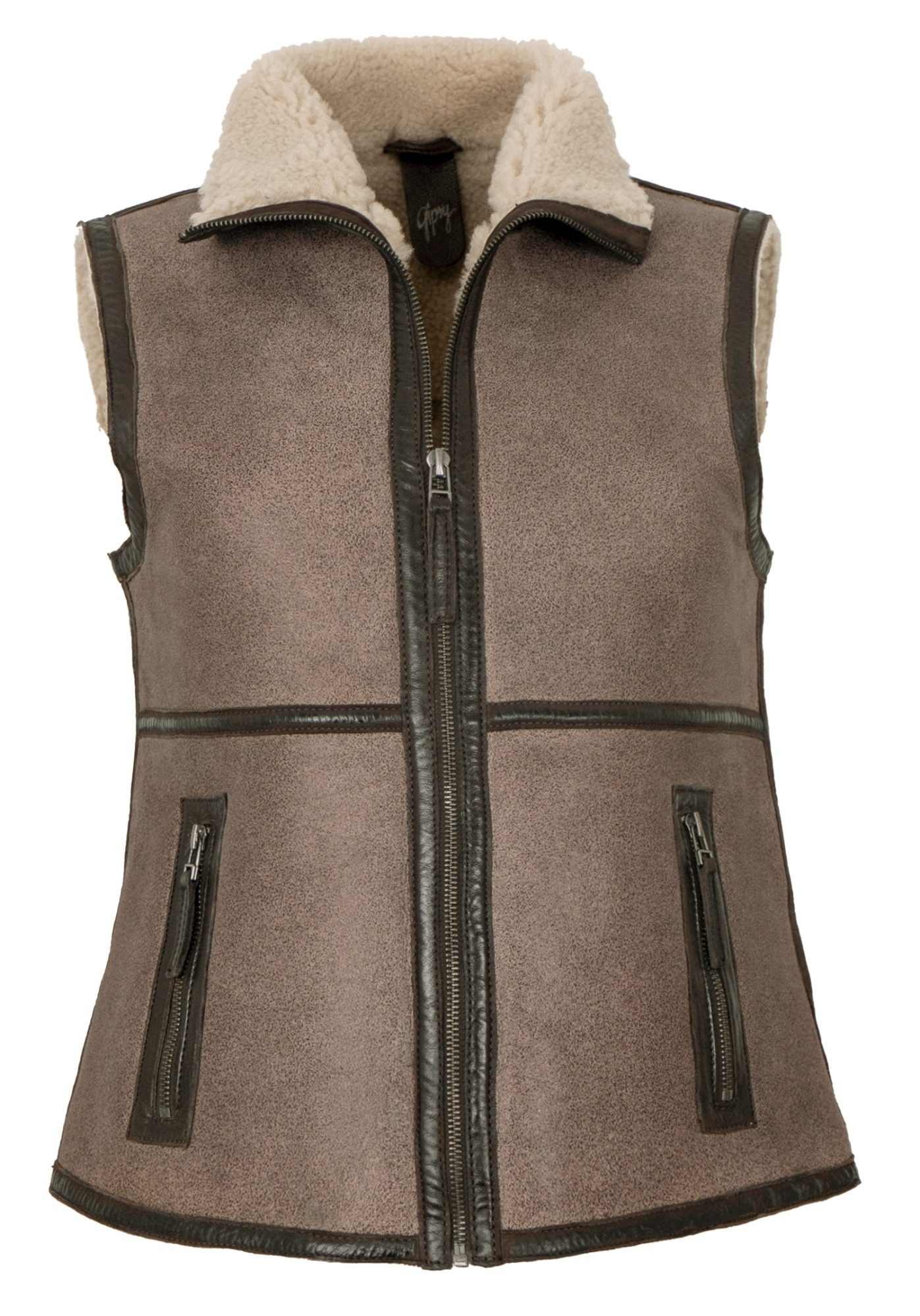 Gipsy by Mauritius Lederjacke GWOtila Gipsy - Damen Lammfellweste Lederwest günstig online kaufen