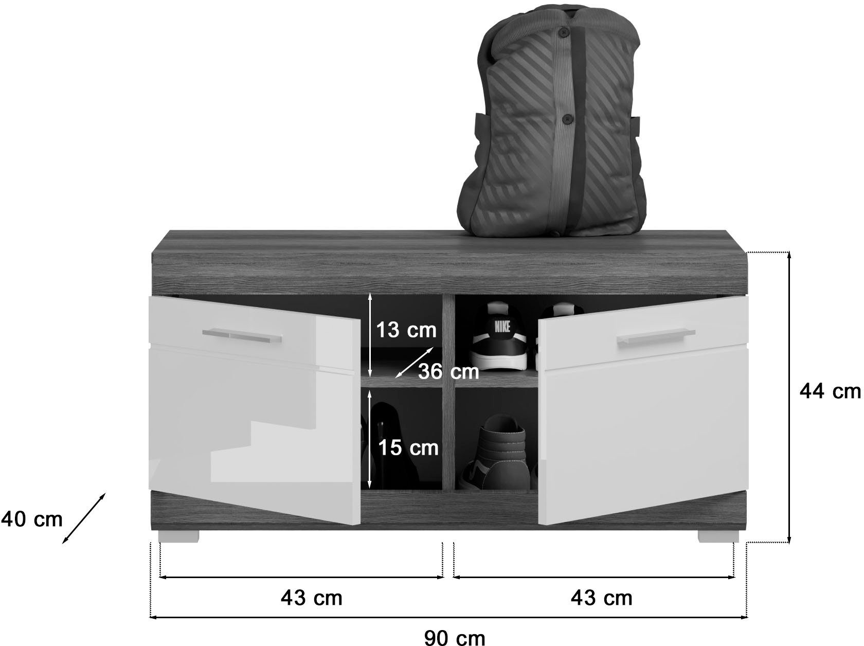 Sitzbank Breite Siena, 90 cm INOSIGN