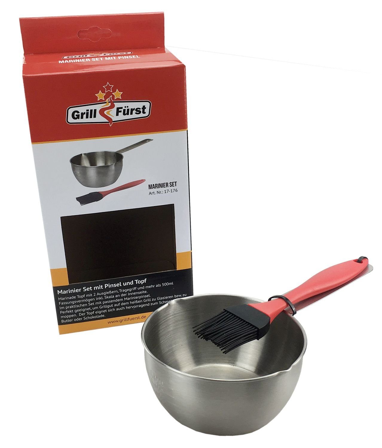 Pinsel Grillfürst Marinierset Grillfürst mit Topf Marinierspritze und