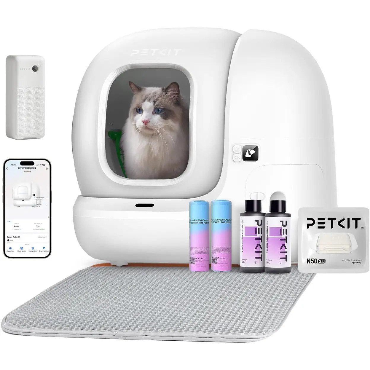 PETKIT Katzentoilette PETKIT Pura Max 2 Premium Selbstreinigende Katzentoilette, vollautomatische Katzentoilette
