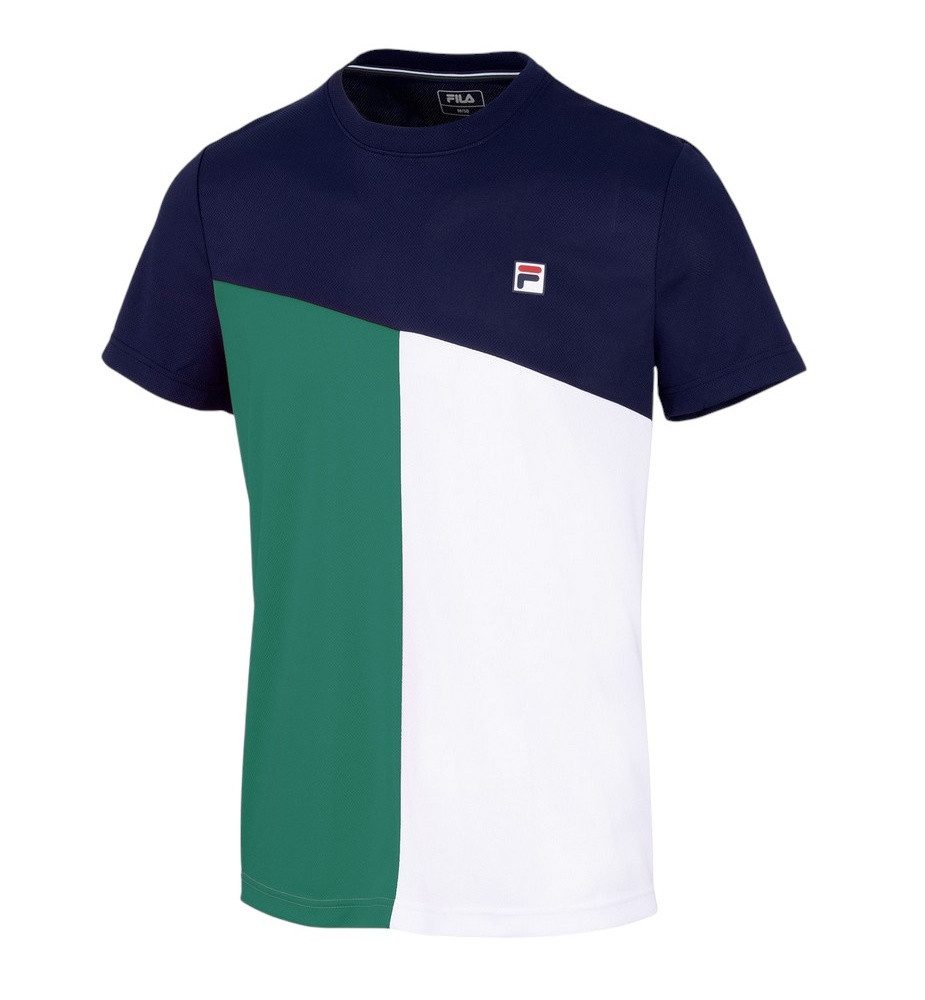 T-Shirt Christian (100% rec. Polyester) navyblau/grün/weiss Herren