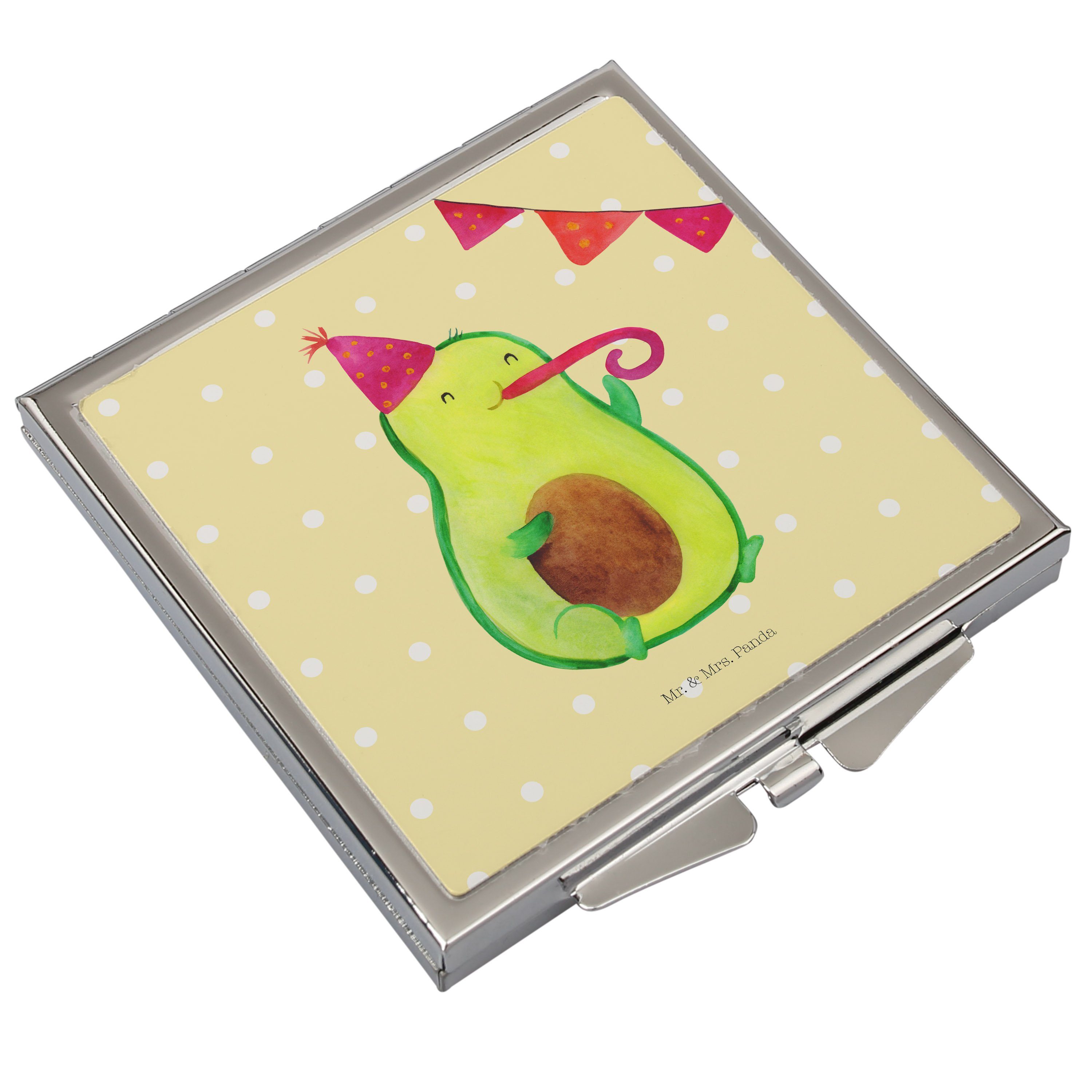Frucht, Spiegel, Birthday Gelb Geschenk, & Panda - Mr. Kosmetikspiegel Pastell Mrs. (1-St) - Handtasc Avocado