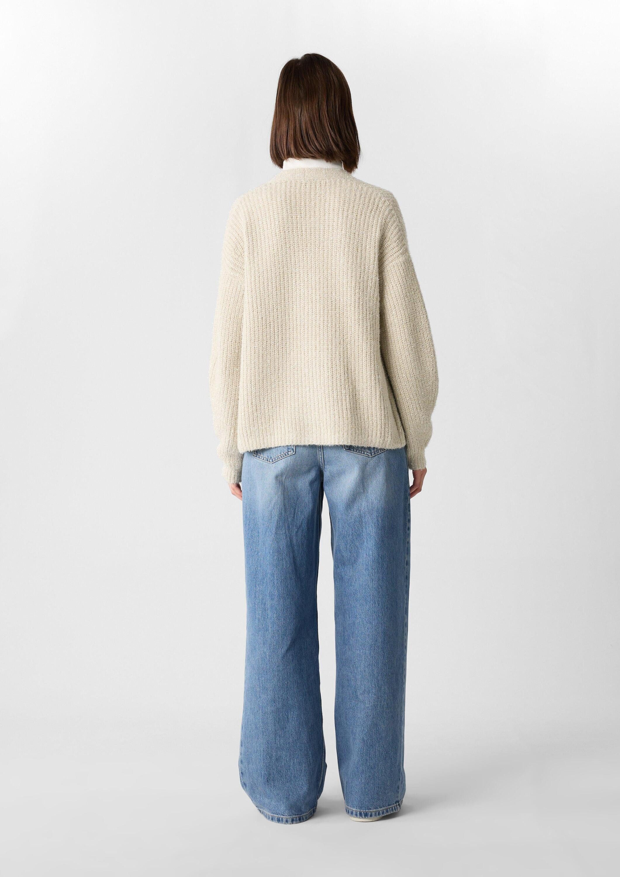comma Cardigan Strickjacke Weicher Cardigan mit Glitzergarn