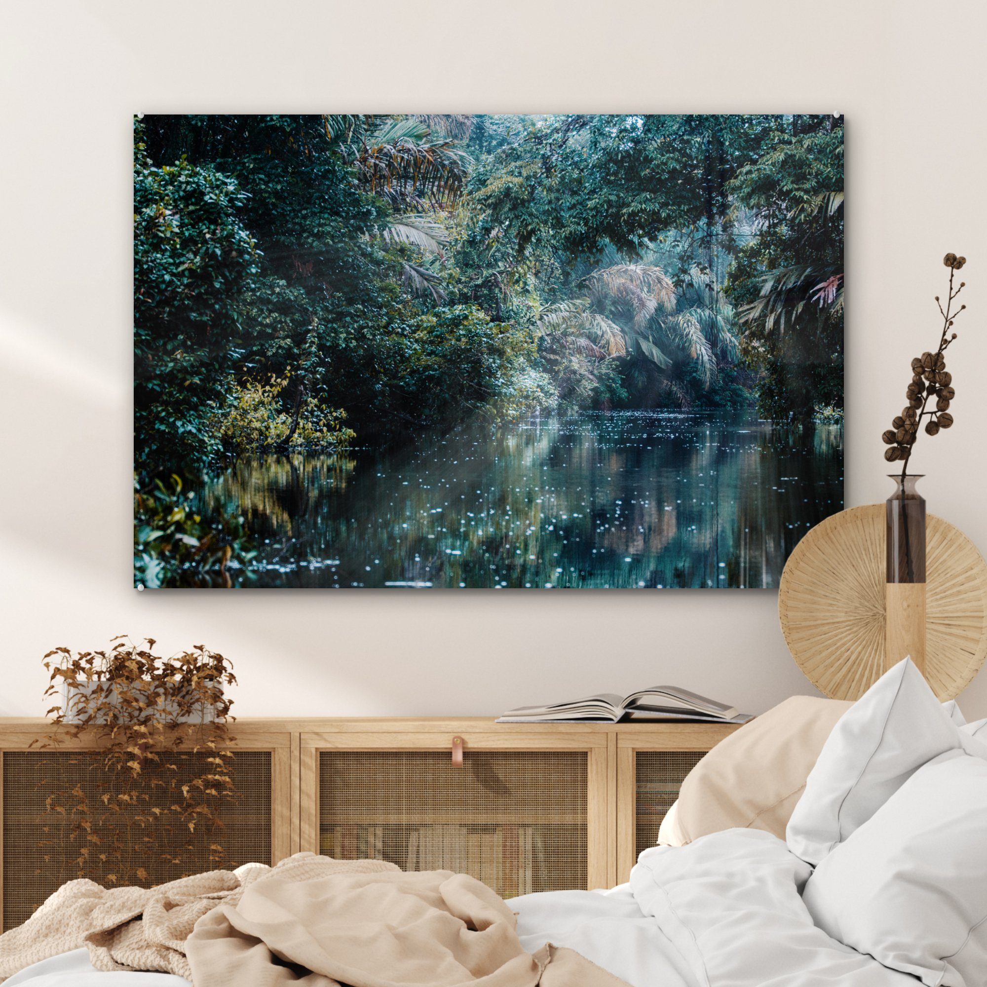 St), Wohnzimmer Pflanzen Wasser, Acrylglasbilder Schlafzimmer (1 Dschungel - - Acrylglasbild MuchoWow &