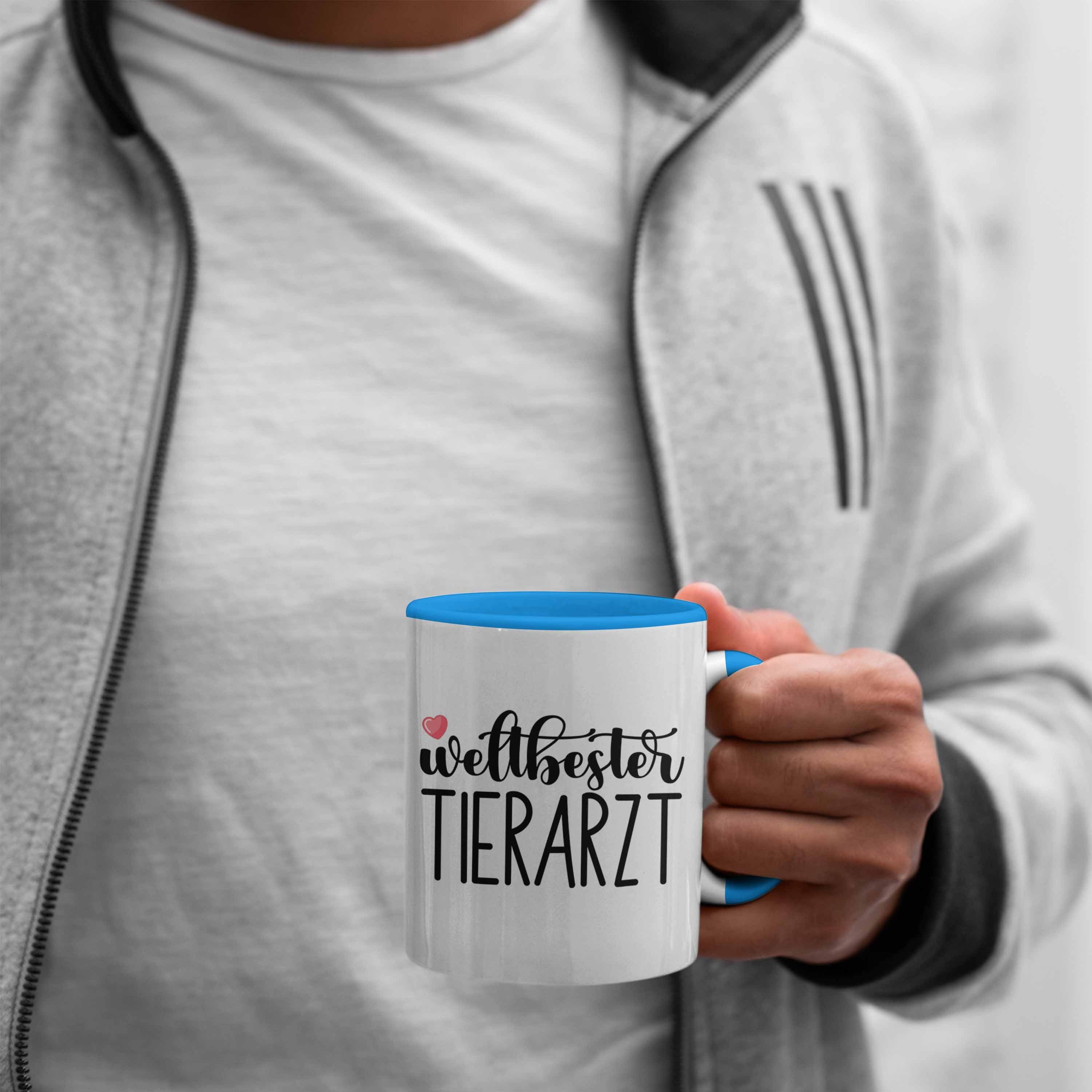 Trendation Veterinär Tasse Bester Geschenkideen Tasse Tierarzt Danke Blau Dankeschön - Trendation Geschenk