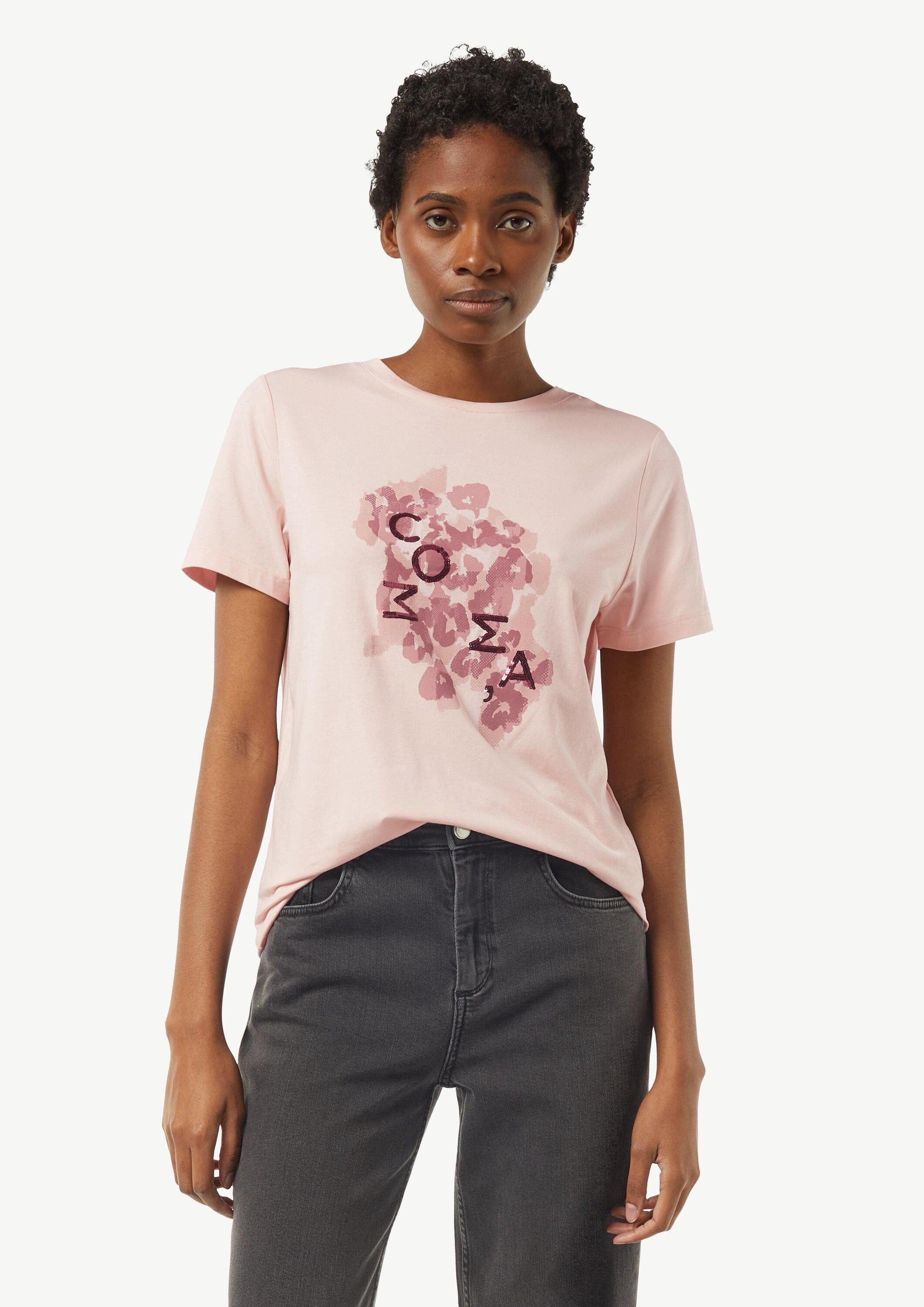 comma Kurzarmshirt T-Shirt T-Shirt mit Artwork günstig online kaufen