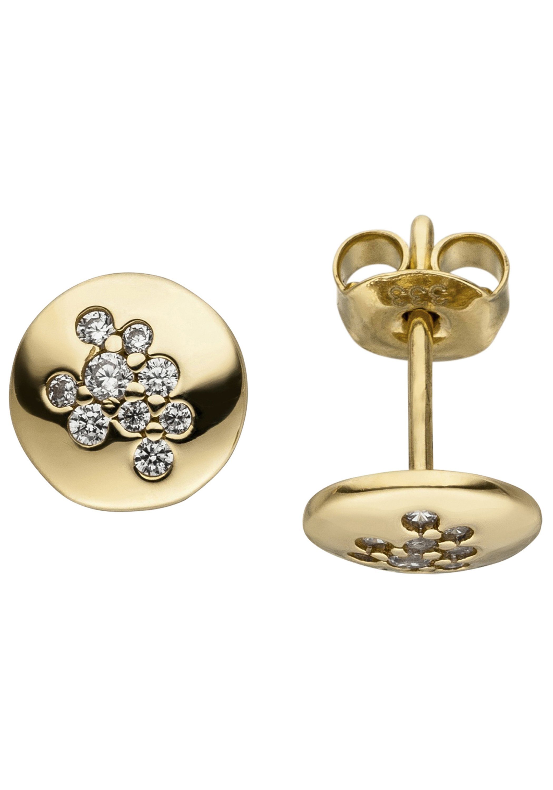 JOBO Paar Ohrstecker, 333 Gold mit 28 Zirkonia günstig online kaufen