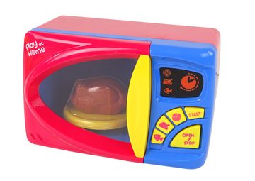 LEAN Toys Kinder-Küchenset Mikrowellenofen Zubehör Pizza Huhn Fisch Tasten Plastikspielzeug