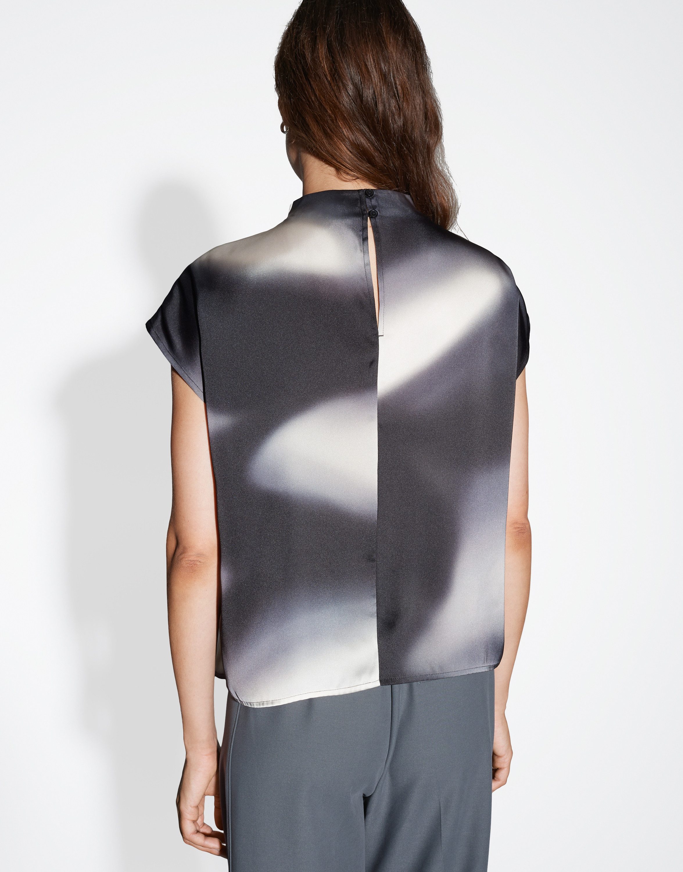 someday Kurzarmbluse ZALACTIC Loose mit galaktischem Print
