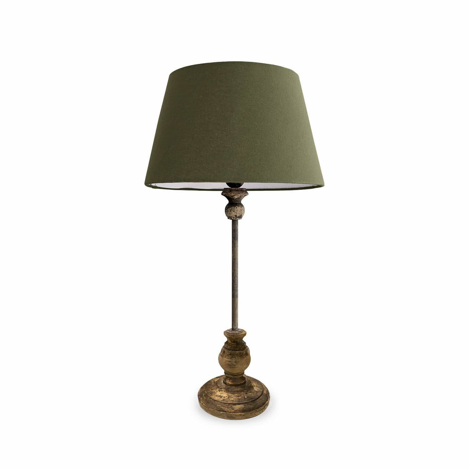 Mirabeau Tischleuchte Tischlampe Karlora grün/antikbraun