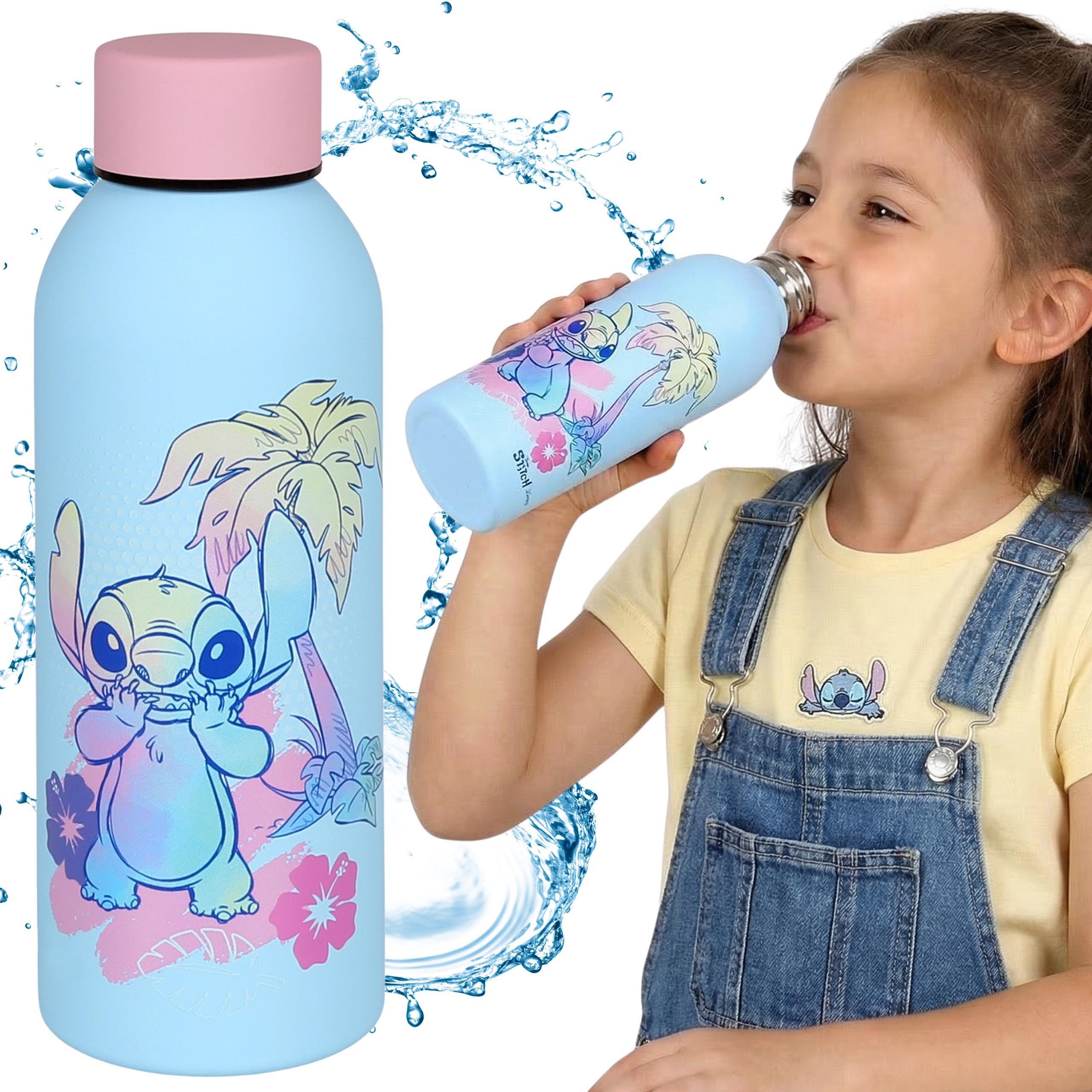 Disney Trinkflasche DISNEY Stitch Edelstahl Trinkflasche 500 ml mit 3D-Aufdruck