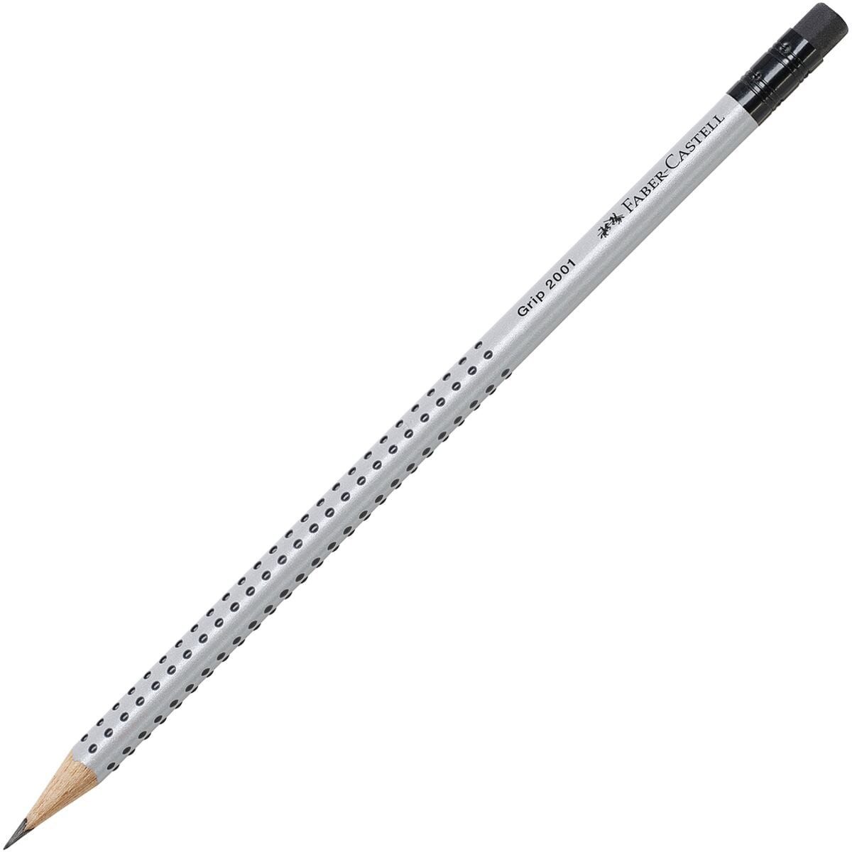 FABER-CASTELL Bleistift GRIP 2001 mit Radierer, Härtegrad:HB