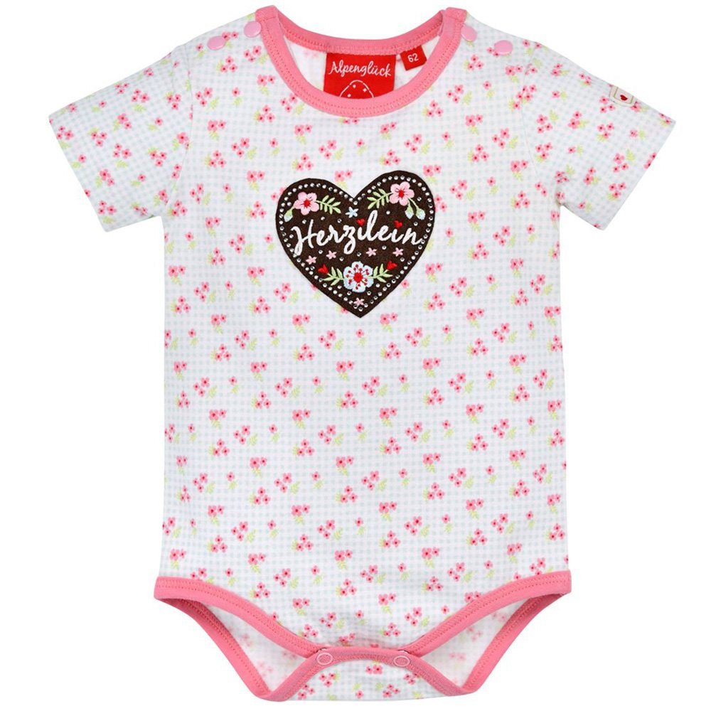 BONDI Strampler BONDI Baby Kurzarm Body 'Herzilein' 86623, Blumen