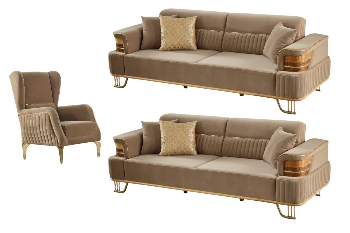 Villa Möbel Polstergarnitur Braga, (Set, 3-tlg), Hand Made Quality, pflegel günstig online kaufen