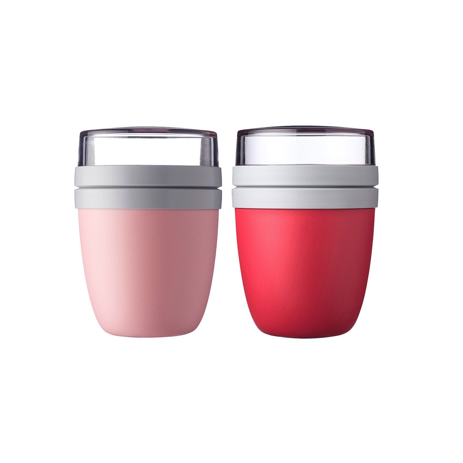 Mepal Lunchbox Ellipse Lunchpots 500 + 200 ml 2er Set, Kunststoff, (2-tlg), Spülmaschinengeeignet, Mikrowellenfest Nordic Pink & Nordic Red