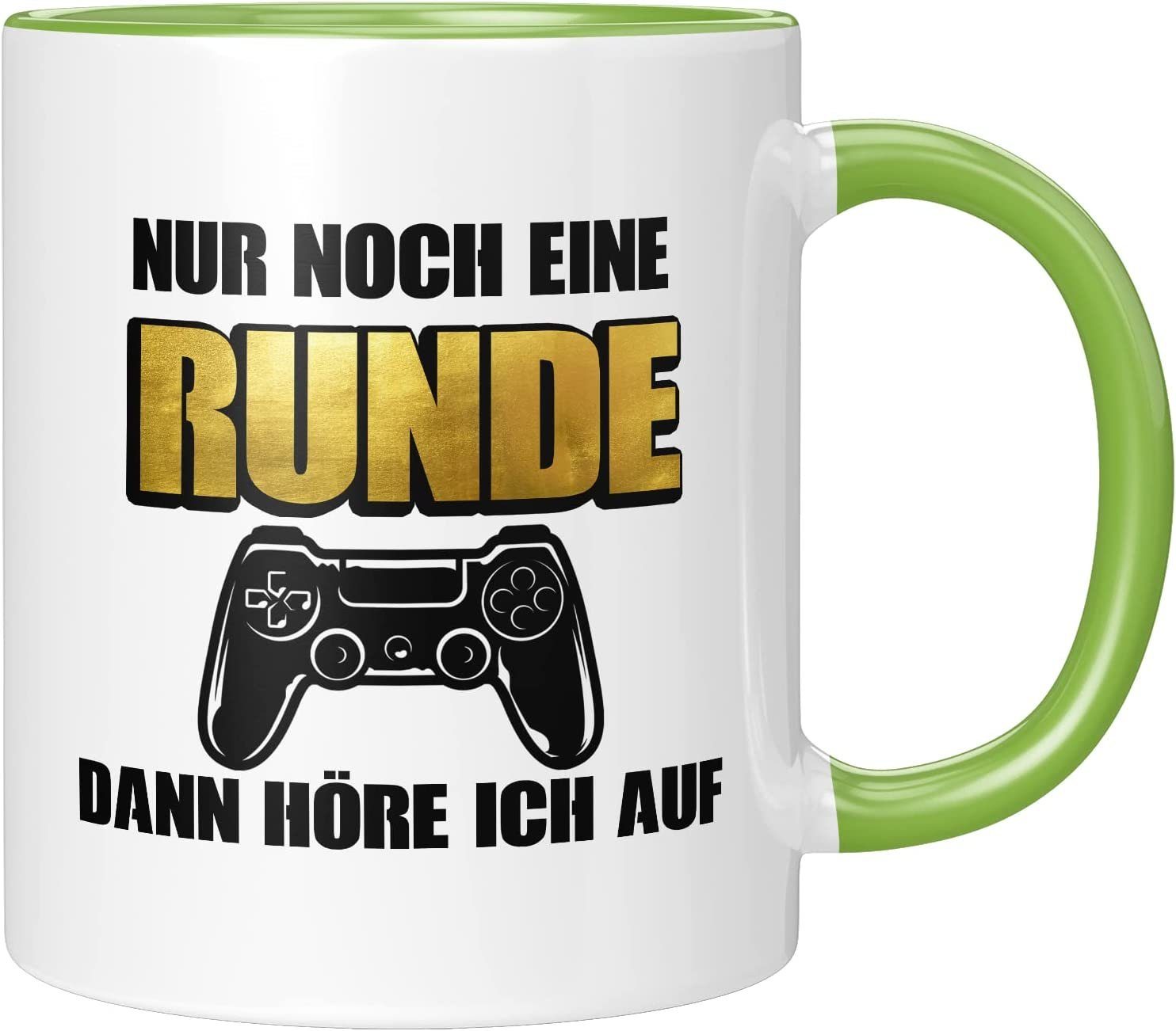 TassenTicker Tasse TASSENTICKER - Nur noch eine Runde - Zocker Tasse - Gaming, 330ml Grün