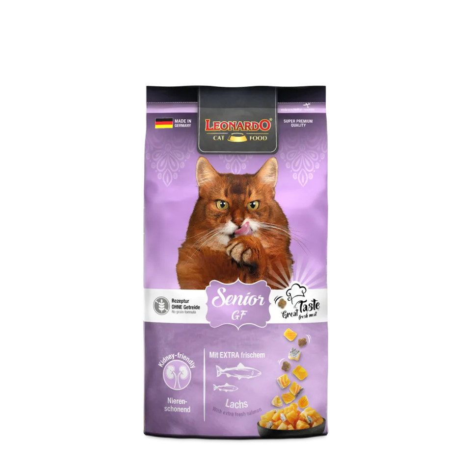 Leonardo Catfood Senior GF - getreidefreies Trockenfutter für sensible, ältere Katzen, Trockenfutter für: Katzen