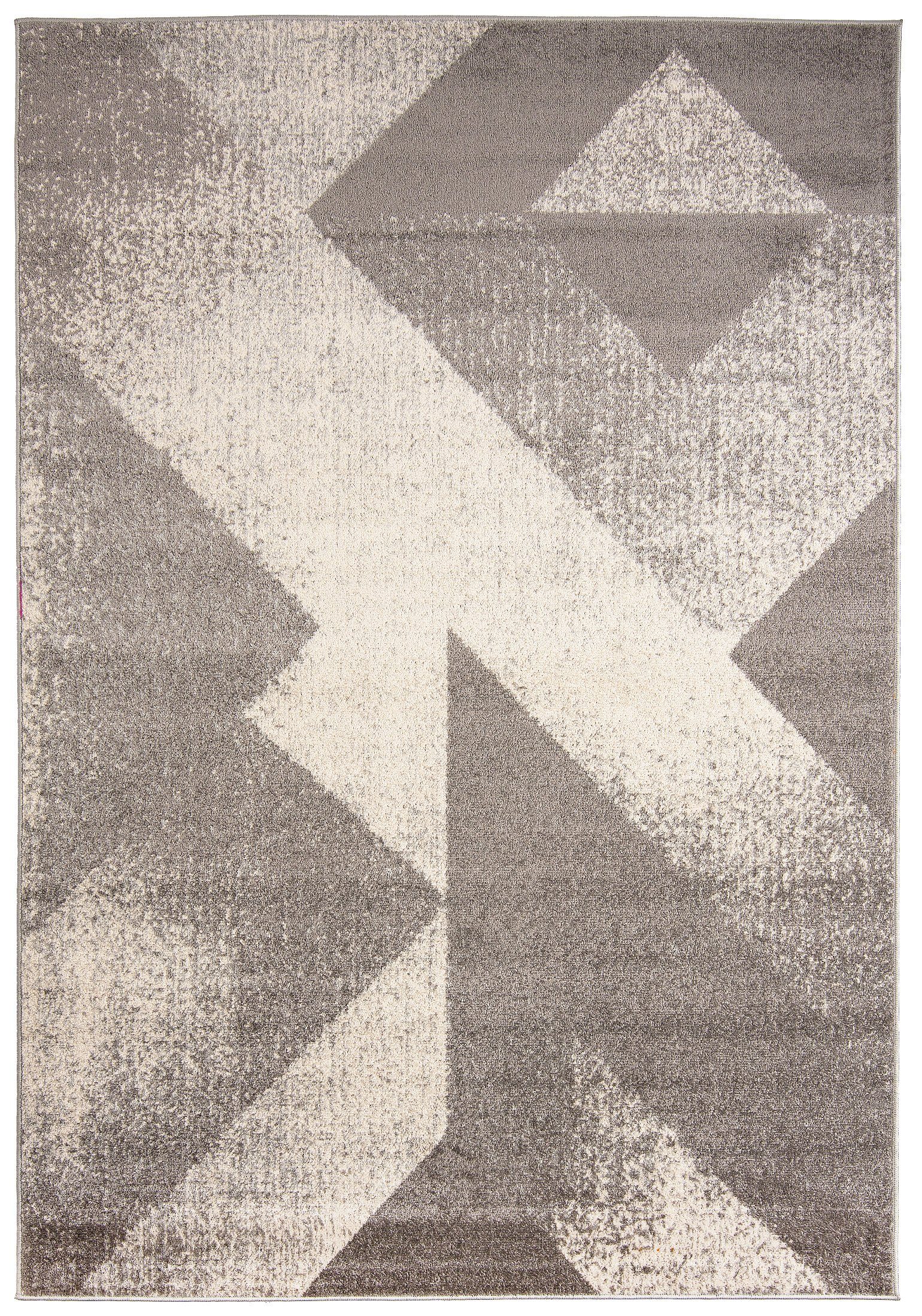 Designteppich Modern Teppich Geometrisch Muster Grau farbe - Kurzflor, Mazovia, 120 x 170 cm, Geeignet für Fußbodenheizung, Höhe 7 mm, Kurzflor