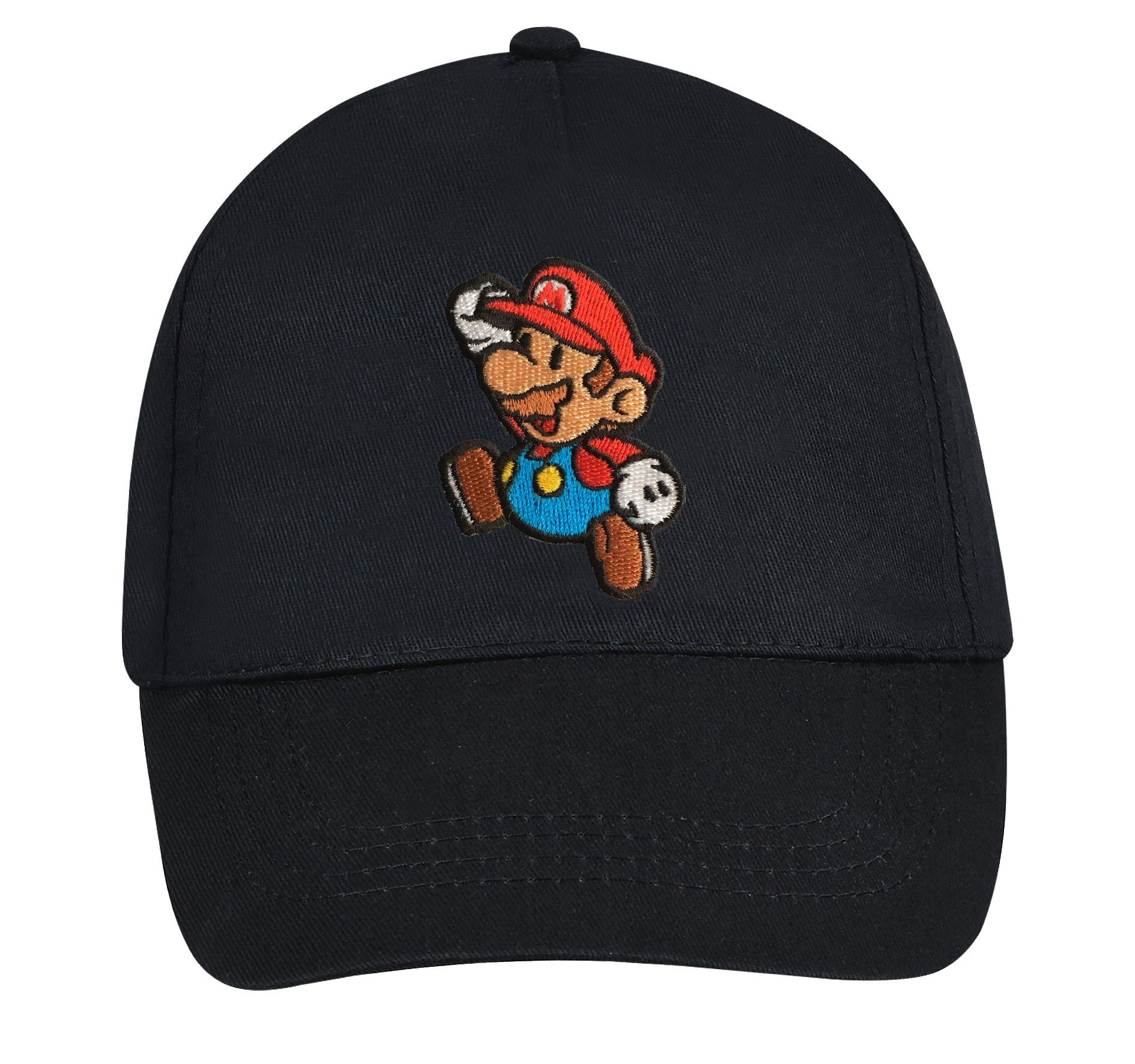 Youth Designz Baseball Mario Kinder modischer Logo Cap mit Schwarz Cap Stickerei