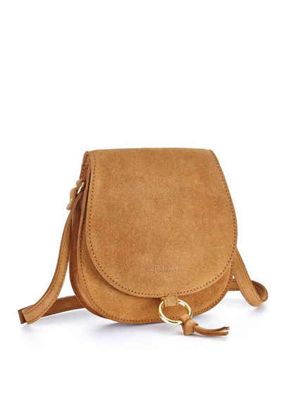 LASCANA Umhängetasche, aus Leder, Handtasche im Western-Look mit goldfarbenem Zierring