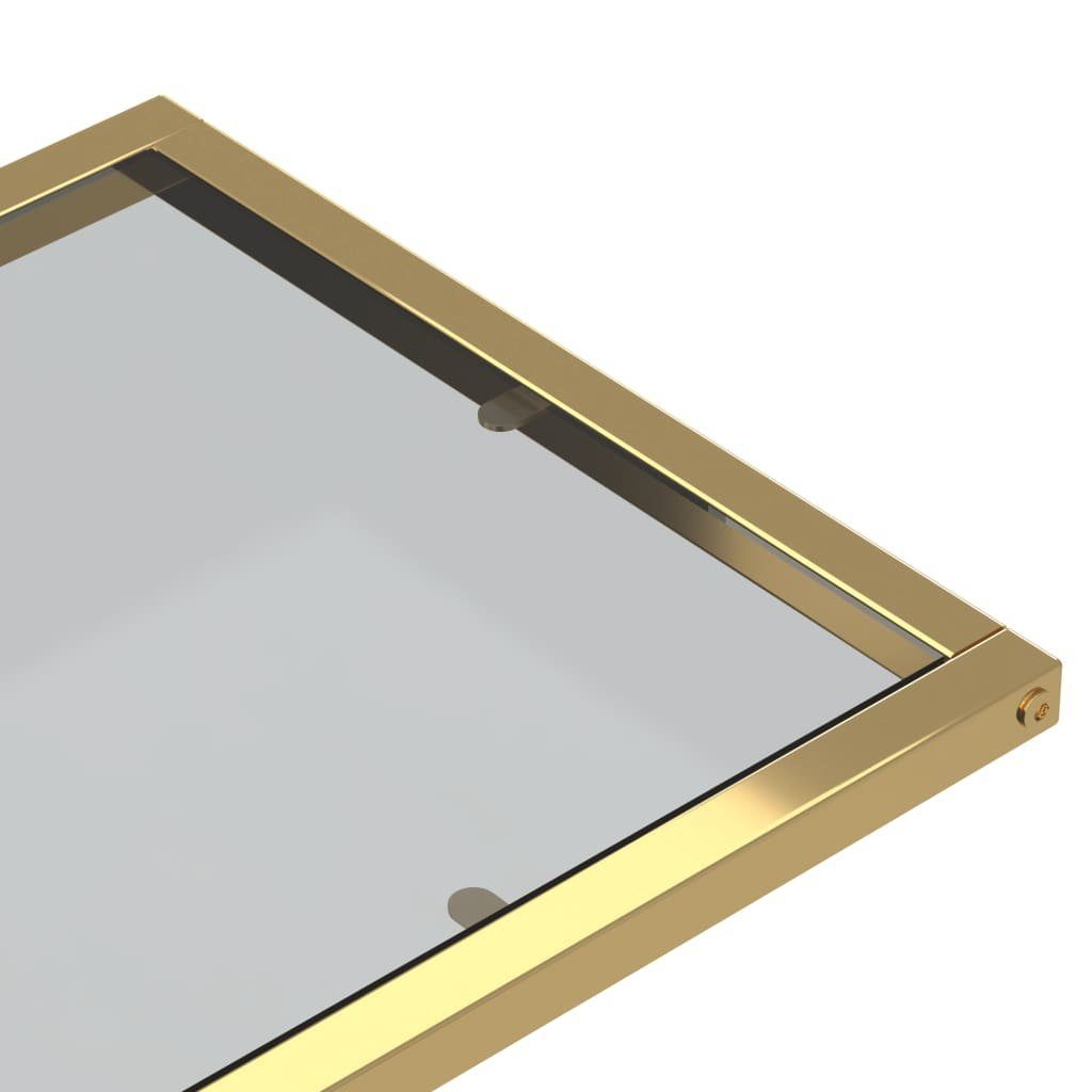 vidaXL Beistelltisch Computer-Beistelltisch Schwarz Hartglas und 50x35x65 Schwarz und Golden cm Schwarz Golden (1-St) 