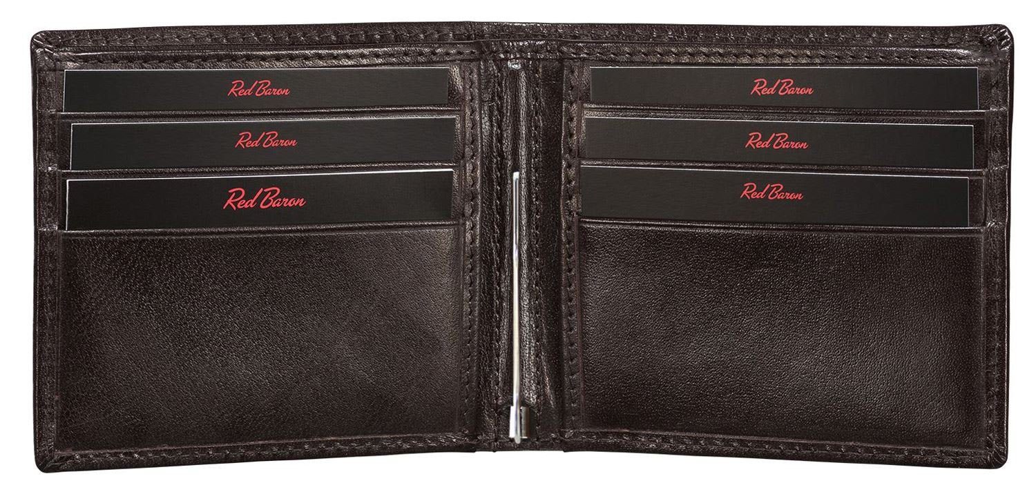 Geldklammer, Geldbörse Steckfächer, schlicht Baron RB-WT-008-04, Red Kreditkartenfächer,