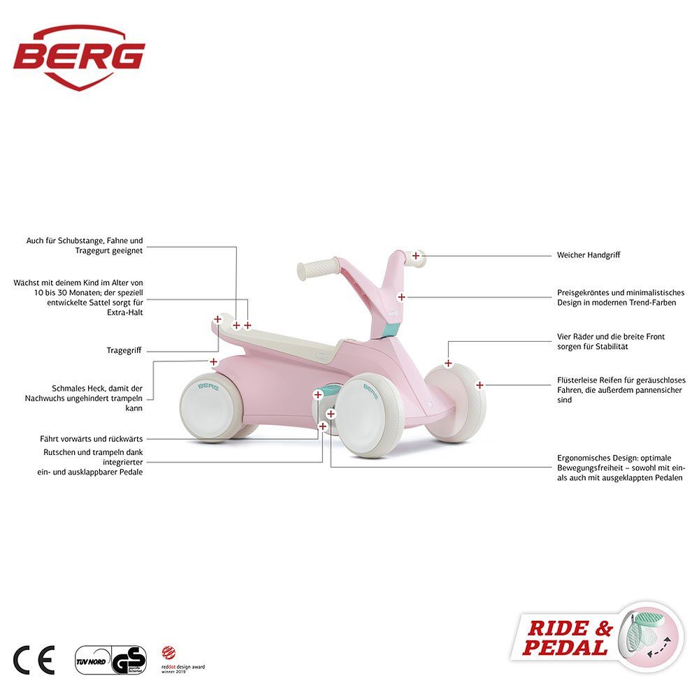 Berg Pink Gokart Rutscher GO2 BERG Go-Kart