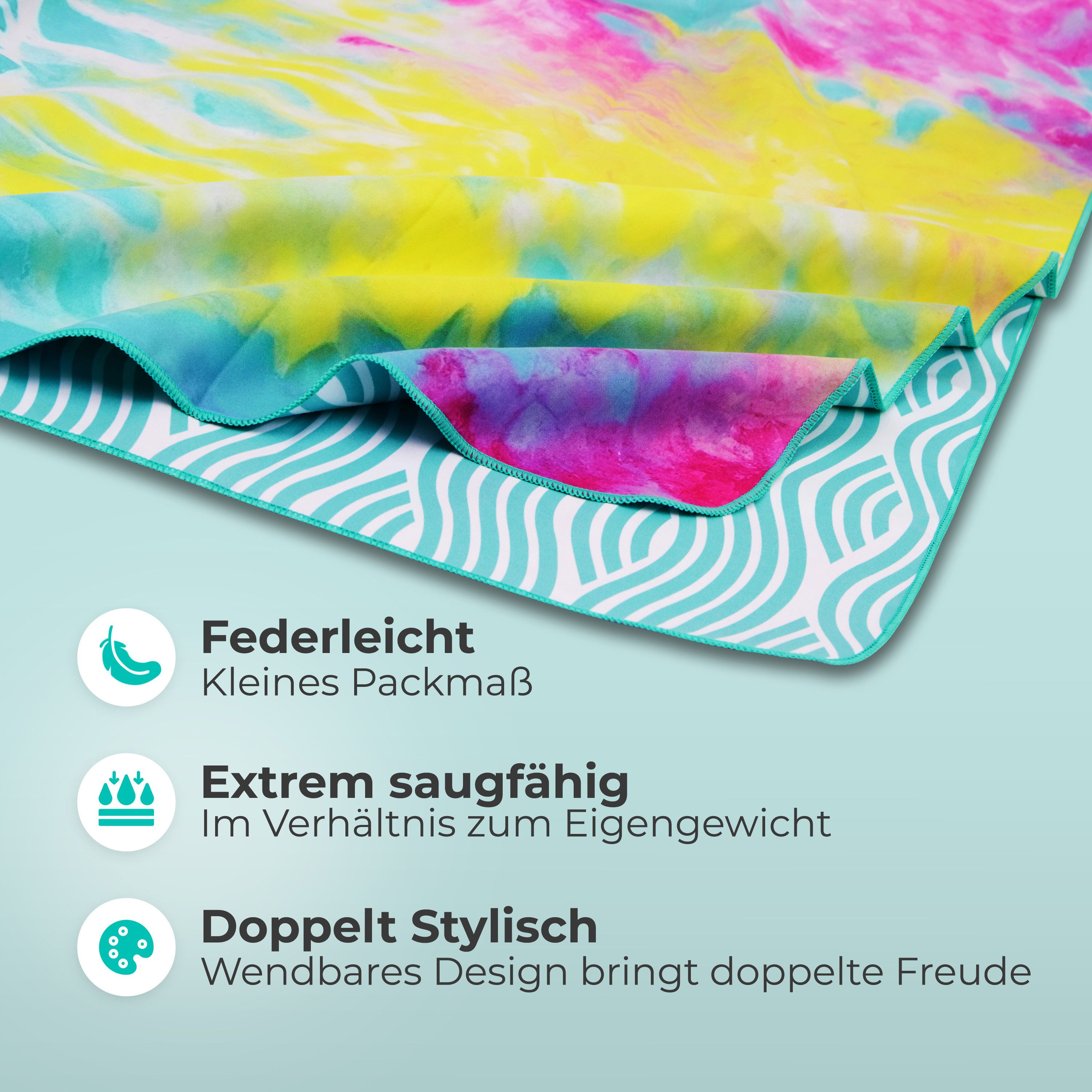 NirvanaShape Strandtuch Reise Handtuch Strandtuch XXL - Strandhandtuch, Mikrofaser Badetuch – Bild 3 von 5