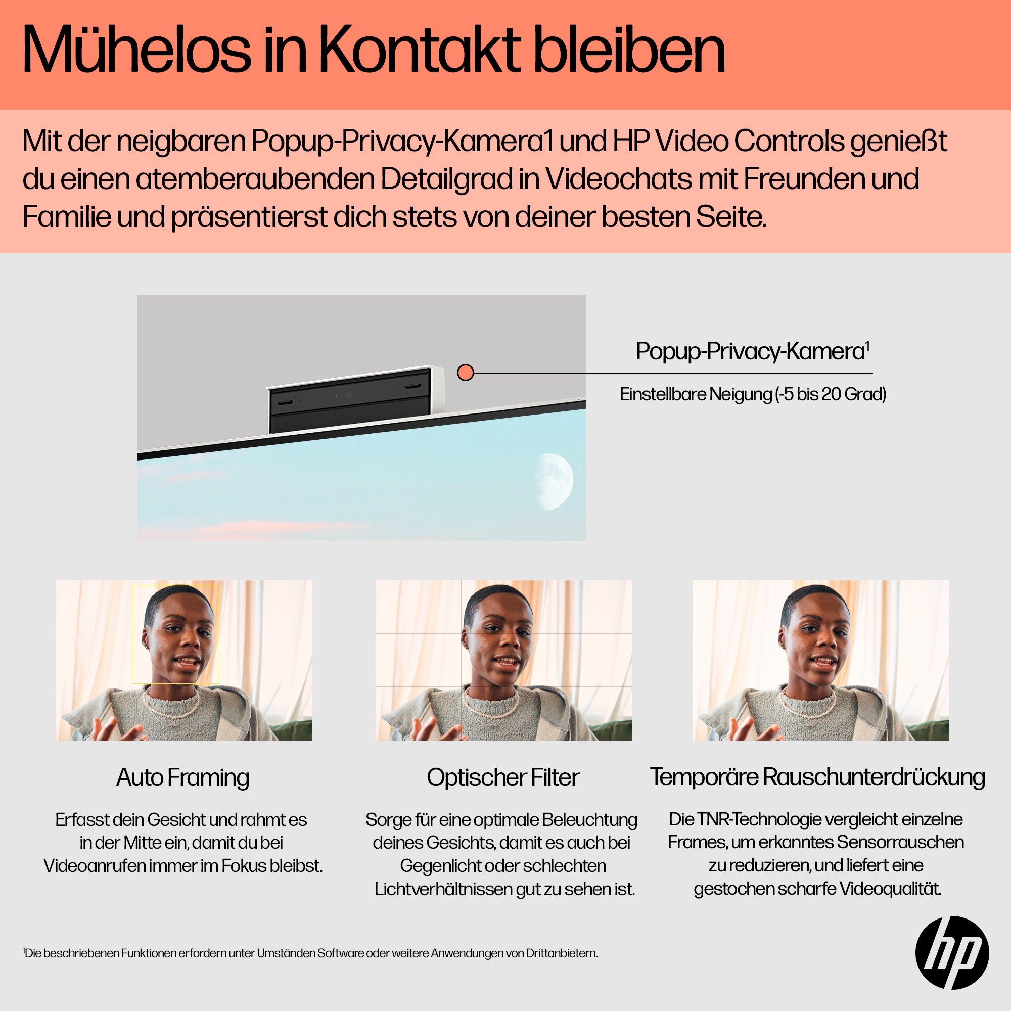 HP 24-cr0231ng All-in-One PC (23,8 Zoll, AMD Ryzen 7 7730U, Radeon Graphics, 16 GB RAM, 512 GB SSD, Luftkühlung) – Bild 5 von 5