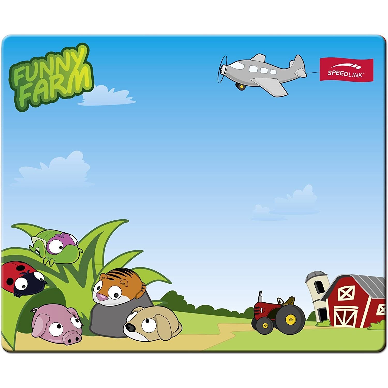 Speedlink Mouse-Pad Maus-Pad Motiv Funny Farm 1,5mm dünn Mäuse (Bauernhof Motiv, Mouse Maus Pad dünn, rutschfest, Textil-Oberfläche)