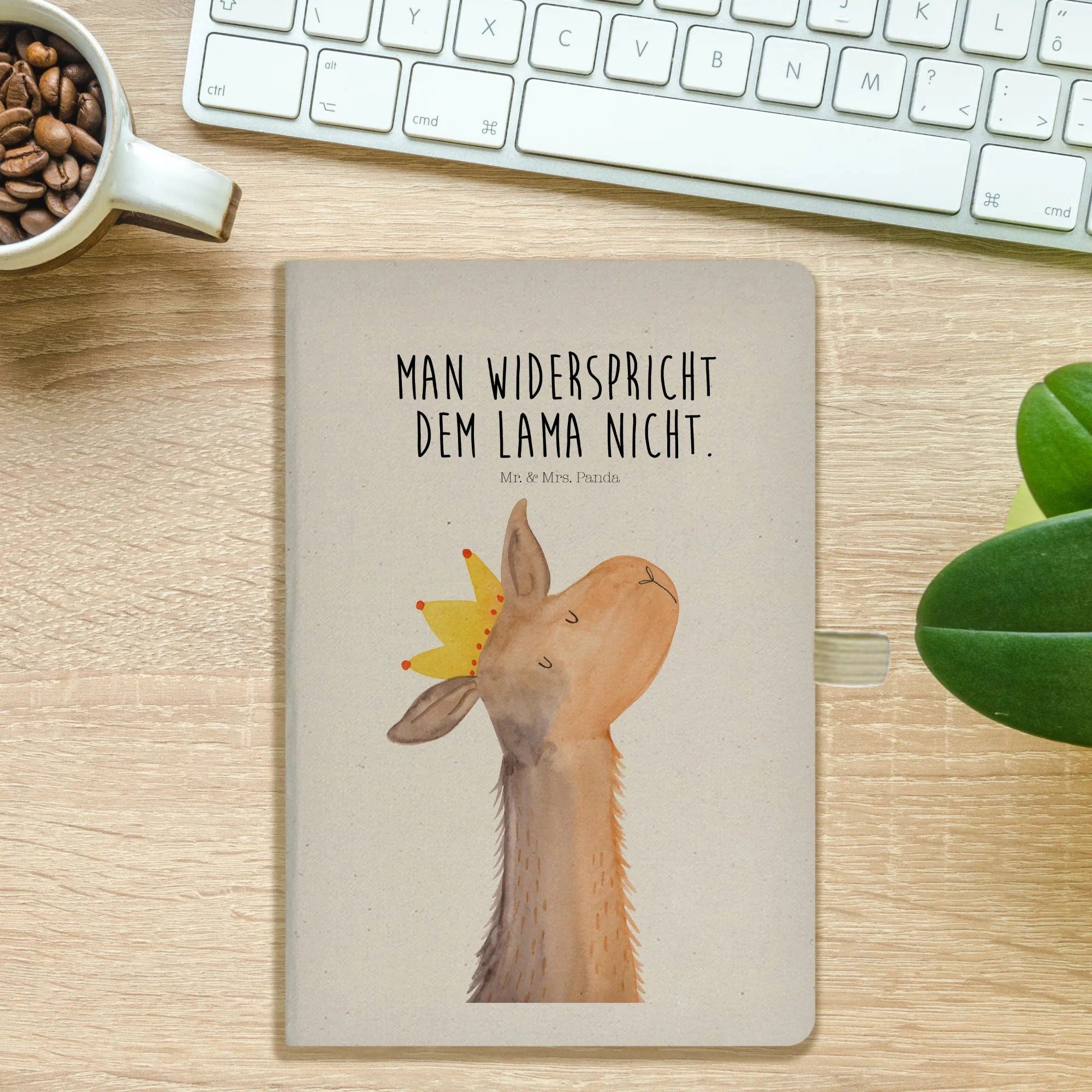 Thumbnail - Mr. & Mrs. Panda Notizbuch Lamakopf König - Transparent - Geschenk, Vorgesetzter, Notizbuch A5 S Mr. & Mrs. Panda, Umwel...
