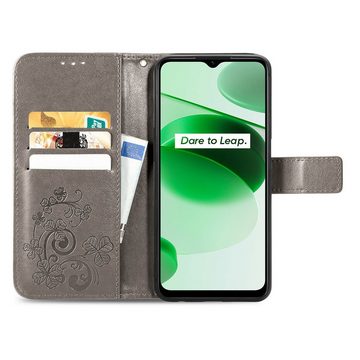 König Design Handyhülle Realme C35, Schutzhülle Schutztasche Case Cover Etuis Wallet Klapptasche Bookstyle