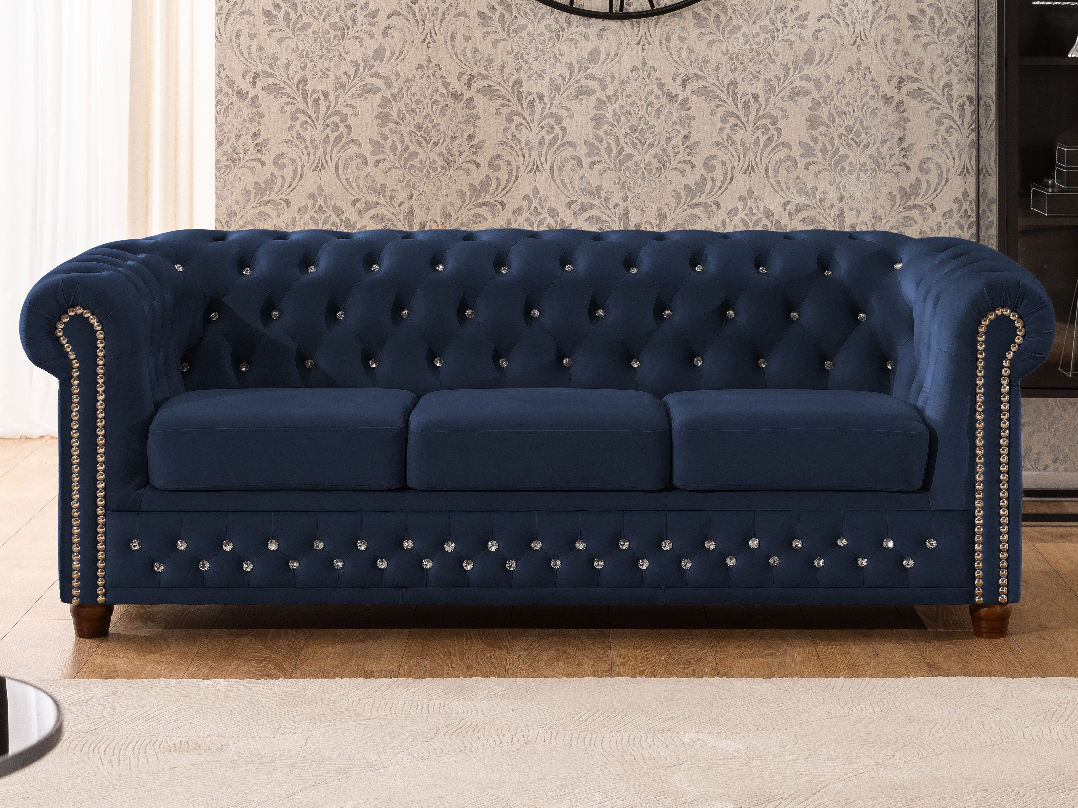S-Style Möbel Chesterfield-Sofa 3-Sitzer Cleo Blink günstig online kaufen
