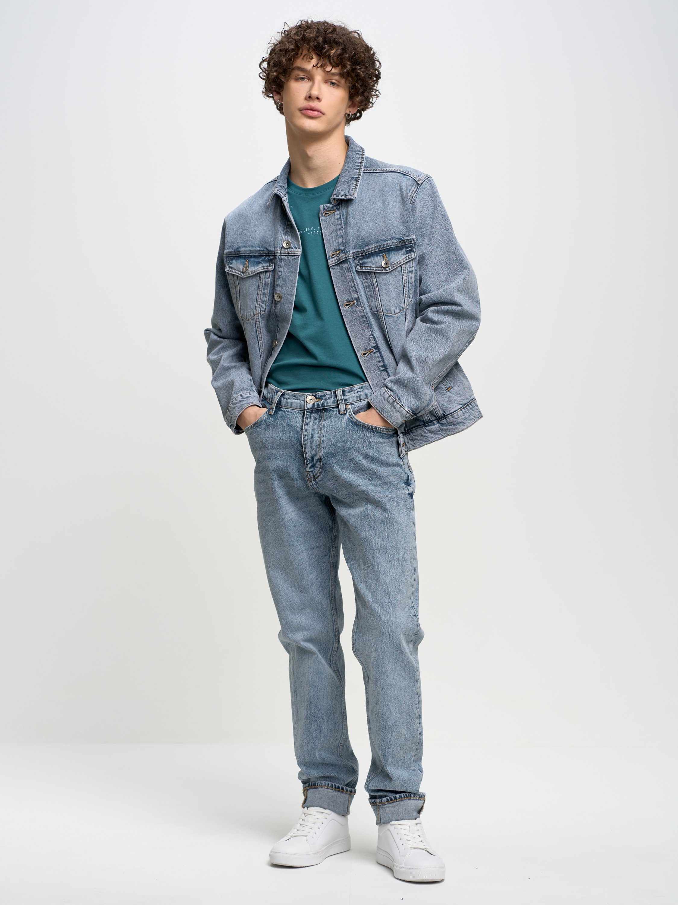 (1-tlg) STAR Tapered-fit-Jeans BIG graublau HARPER