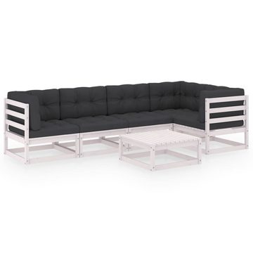 vidaXL Gartenlounge-Set 6-tlg. Garten-Lounge-Set mit Kissen Kiefer Massivholz, (1-tlg)