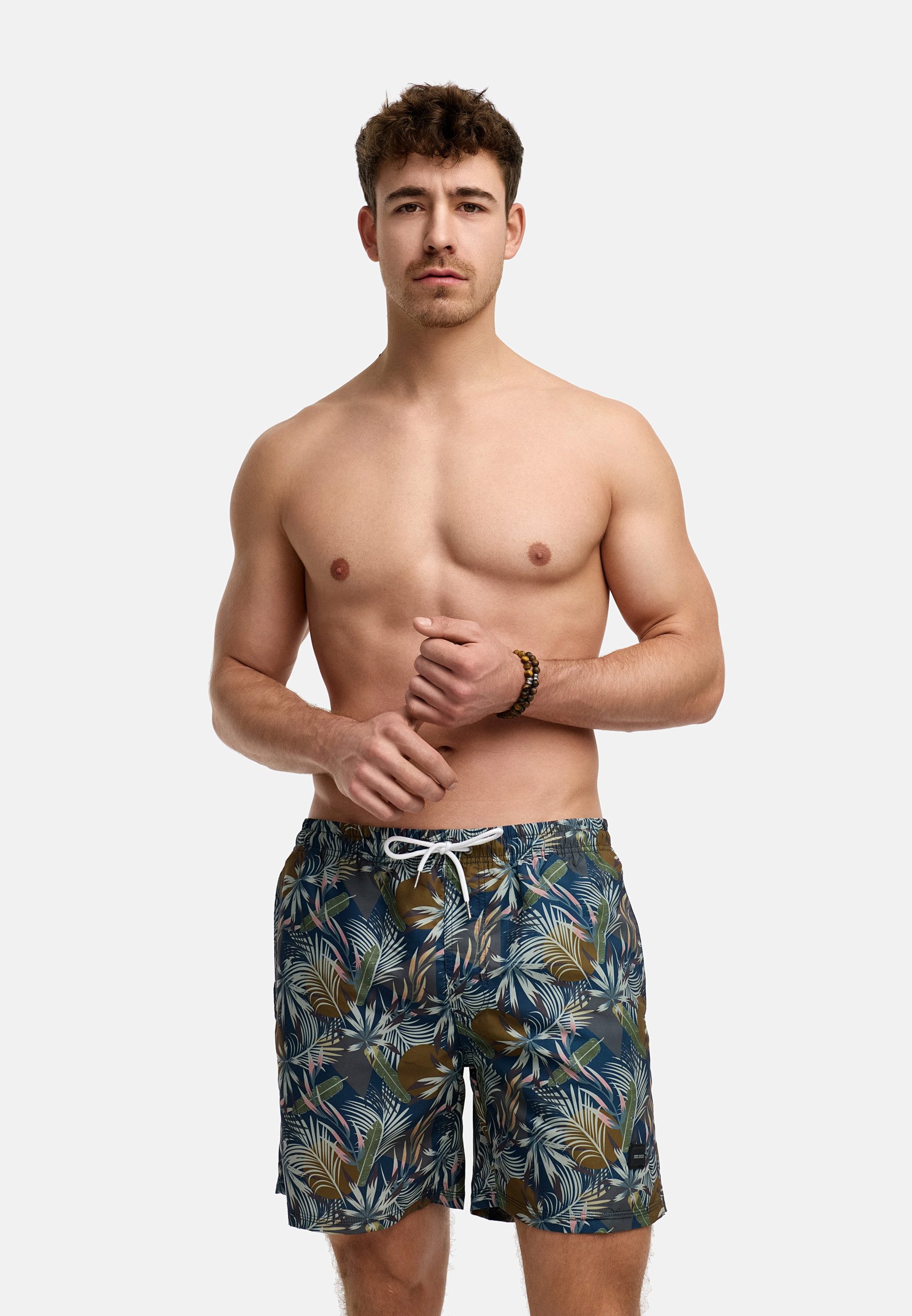 Indicode Badeshorts Herren INSandrino Schwimmshorts Männer mit superweicher Innenhose ohne aufzureiben