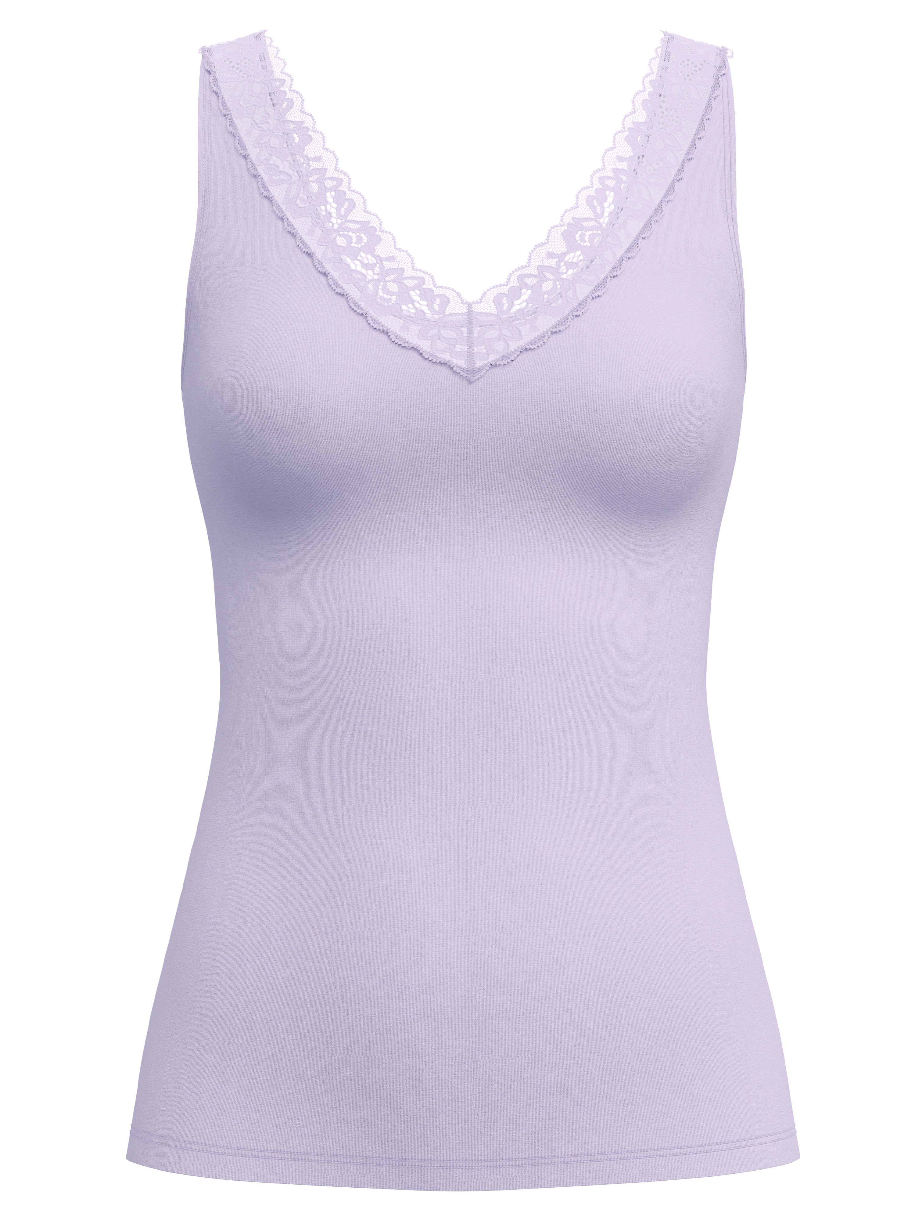 CALIDA Tanktop Natural Comfort Lace elastisch, V-Ausschnitt, weiche Spitze, günstig online kaufen